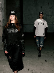 Badblood Convex Denim Long Bermuda Pants - Black