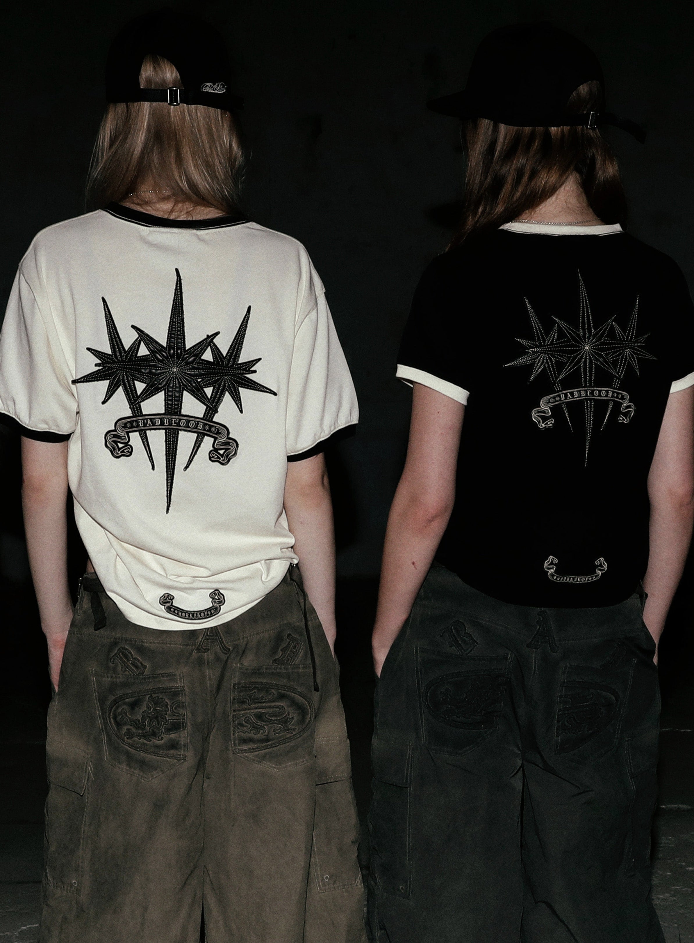 Badblood Cosmo Triple Patch Ringer T-Shirt - Black