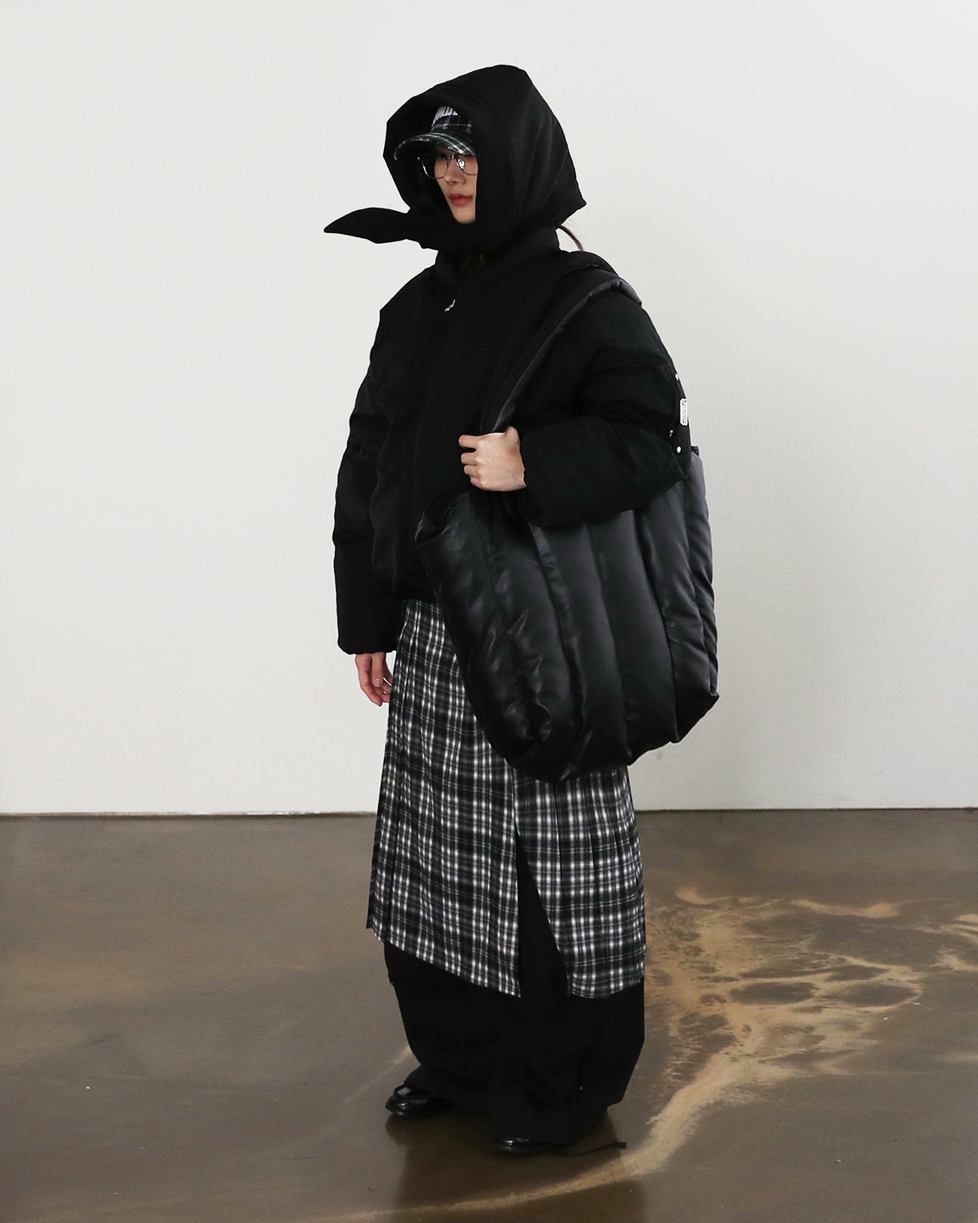 Badblood BS Reversible Leather Padded Shoulder Bag Black