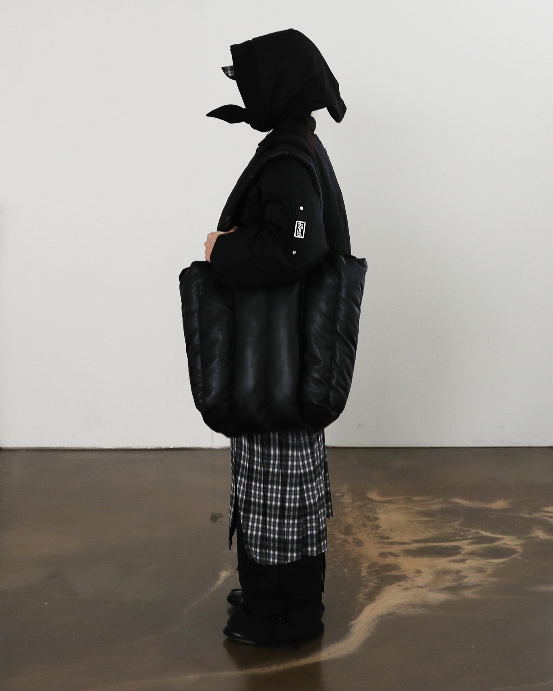 Badblood BS Reversible Leather Padded Shoulder Bag Black