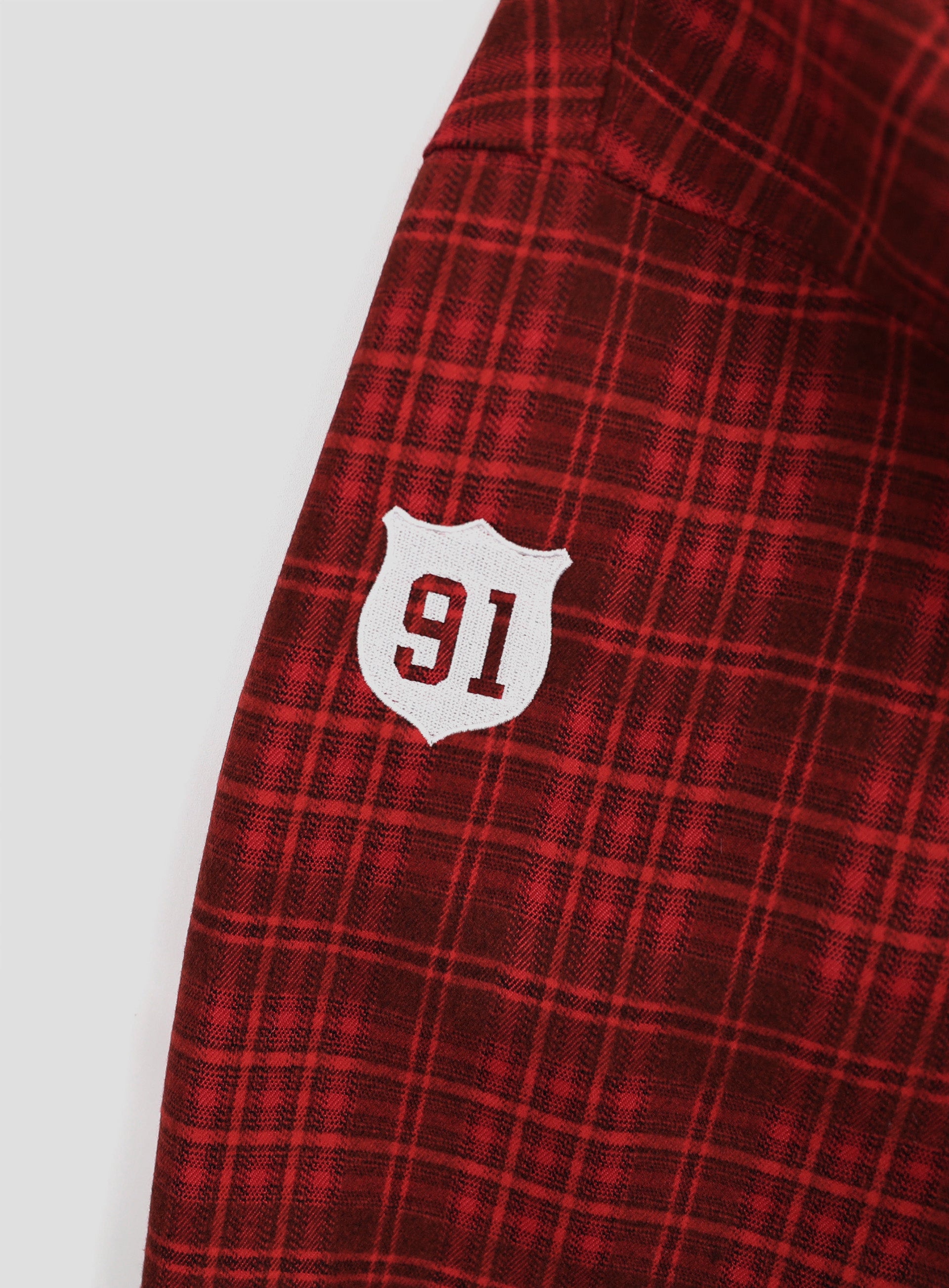 Badblood Classic Check Hooded Zip-Up - Red