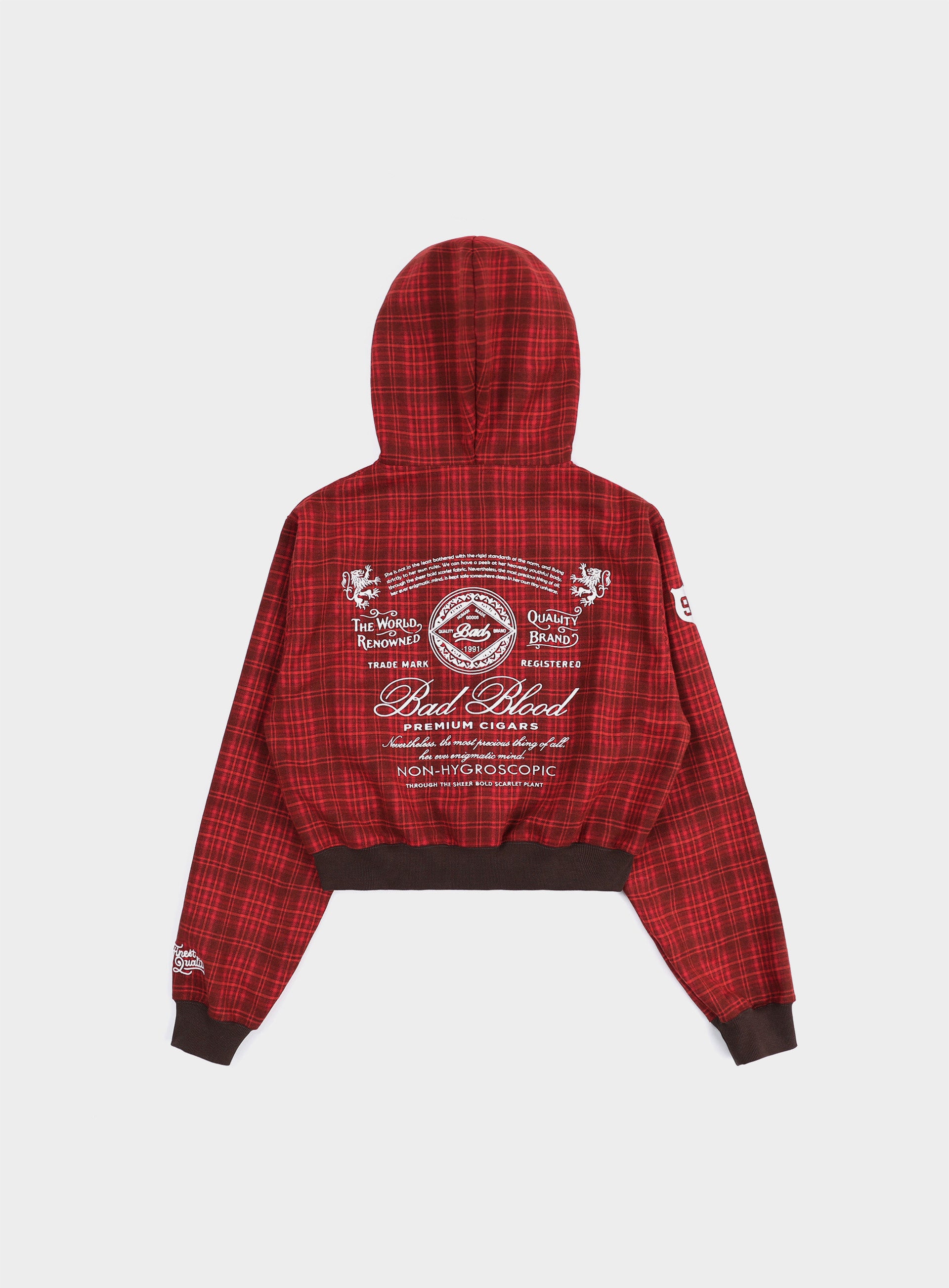 Badblood Classic Check Hooded Zip-Up - Red