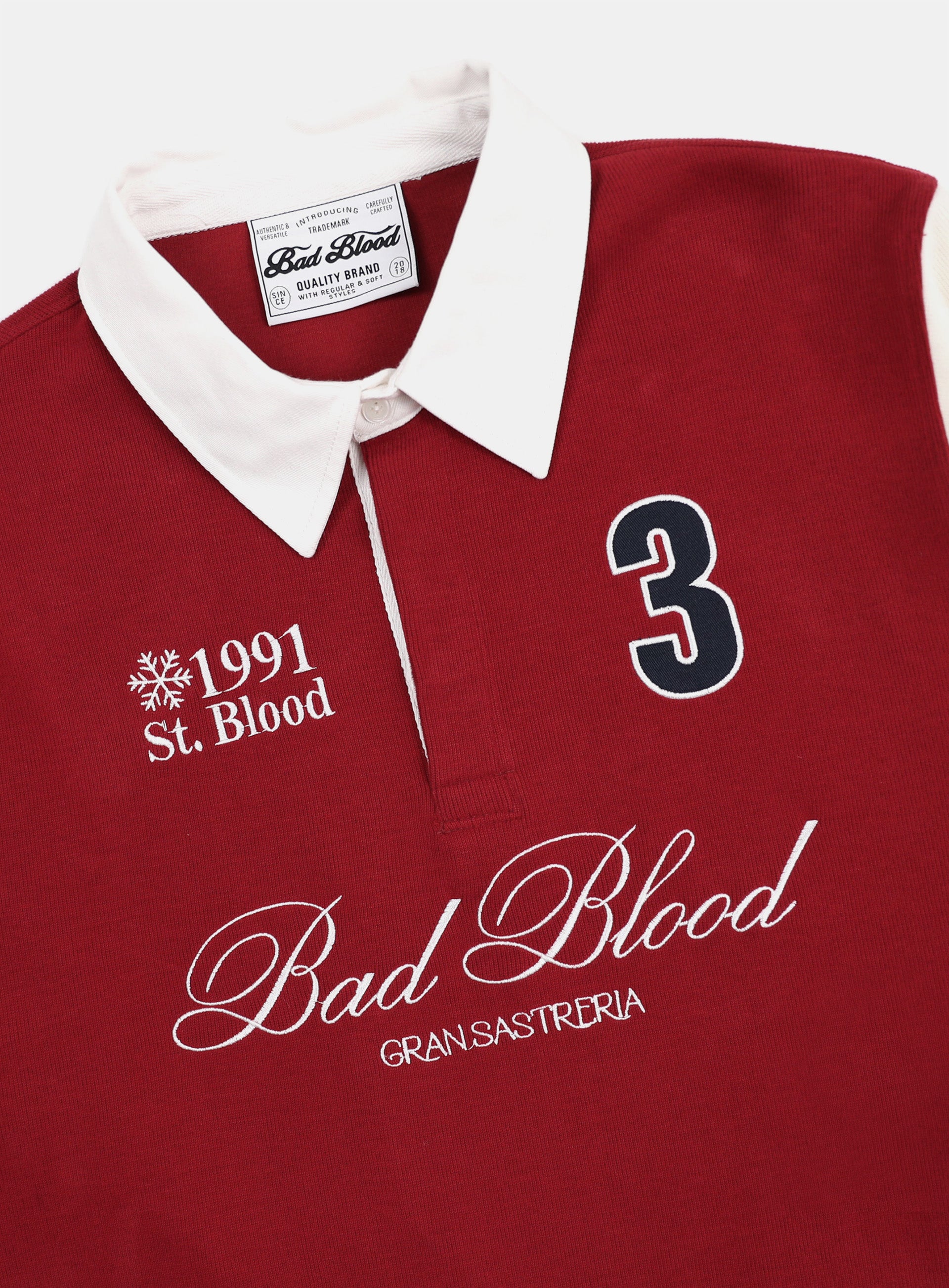 Badblood Saint Blood Rugby Shirt - Red