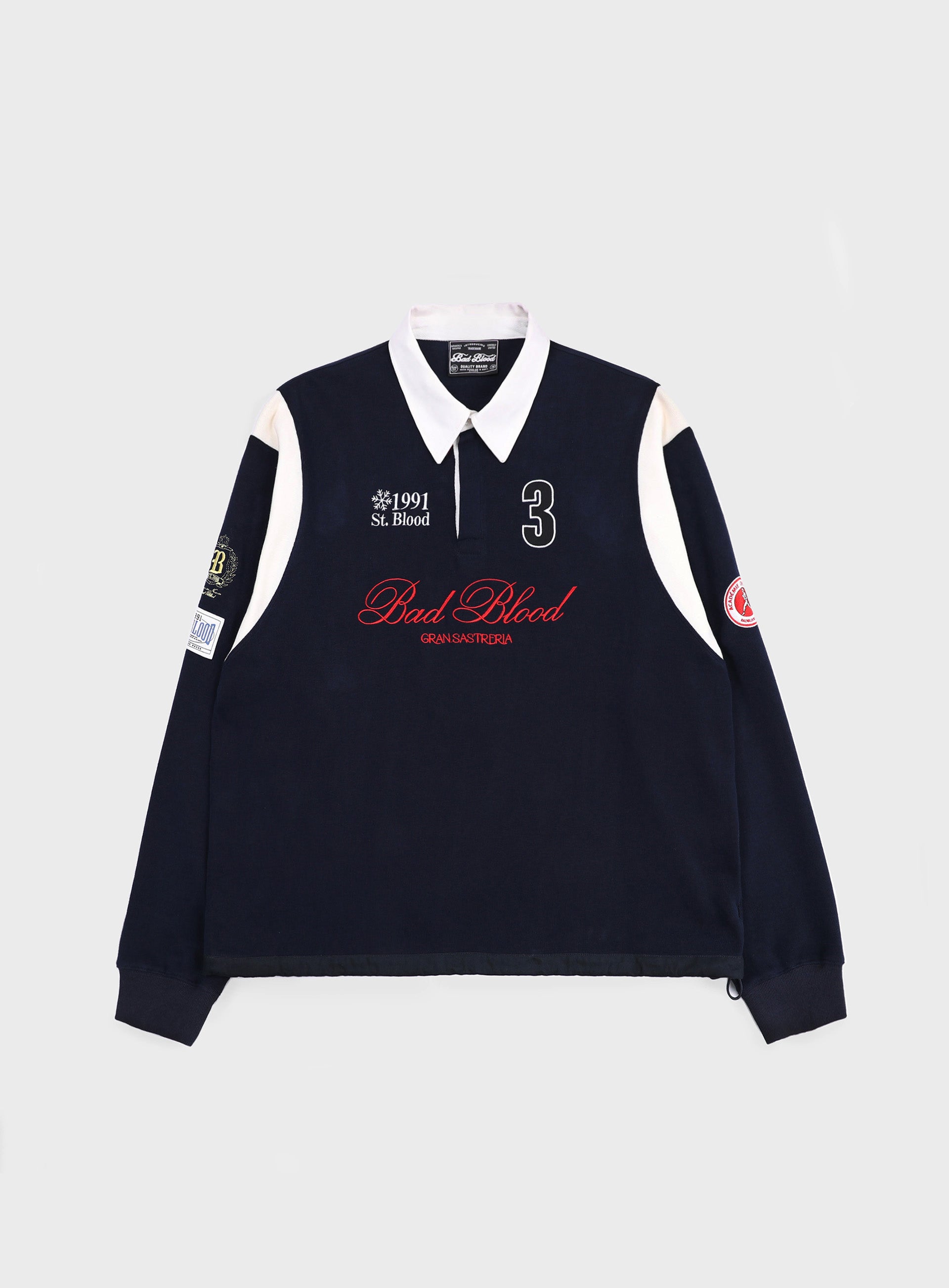 Badblood Saint Blood Rugby Shirt - Navy