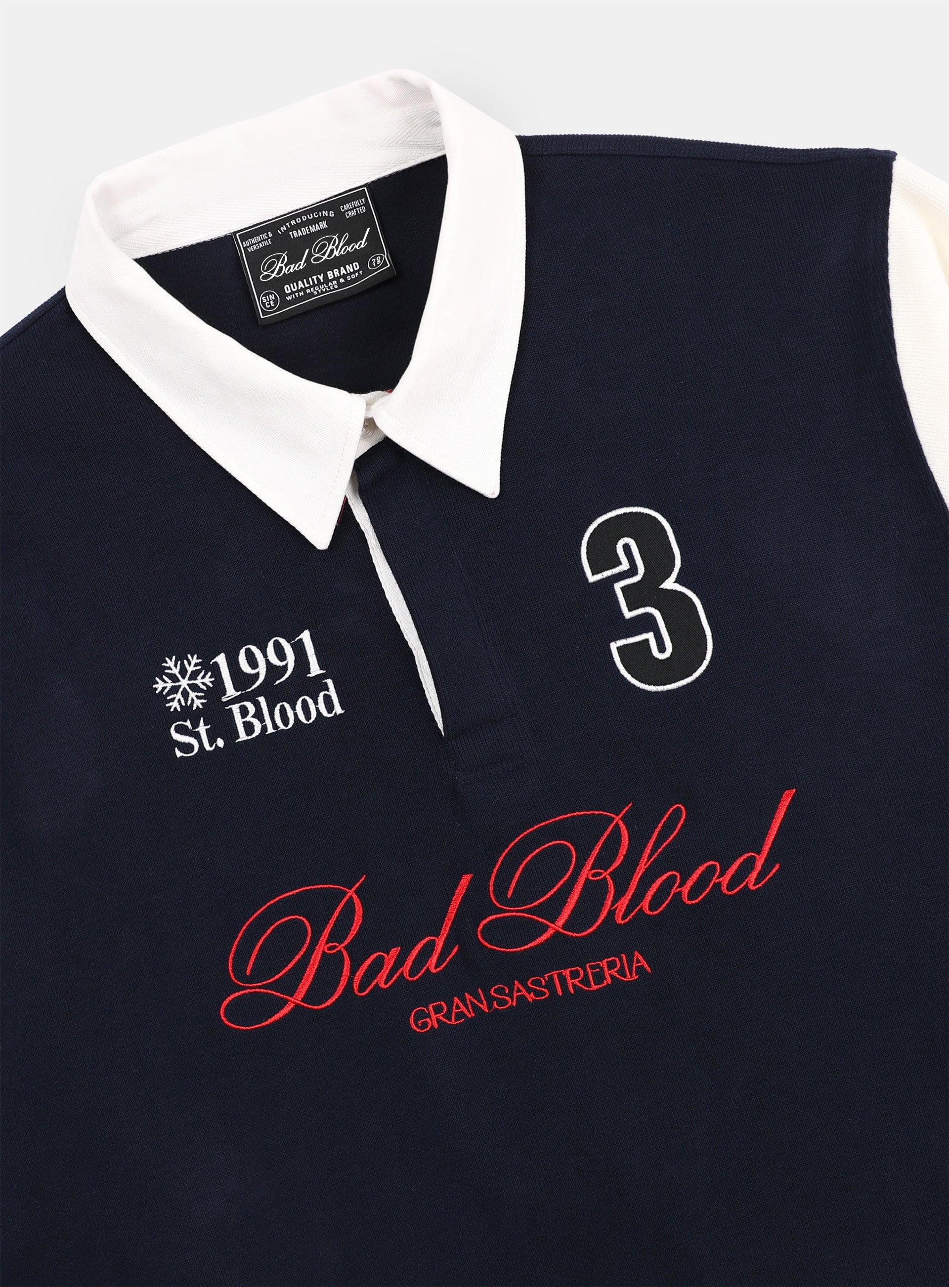 Badblood Saint Blood Rugby Shirt - Navy