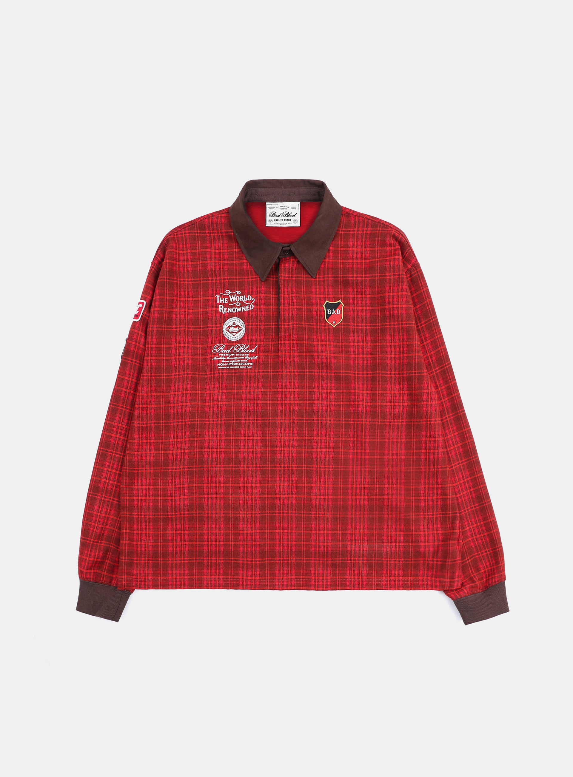 Badblood Classic Check Rugby Shirt - Red