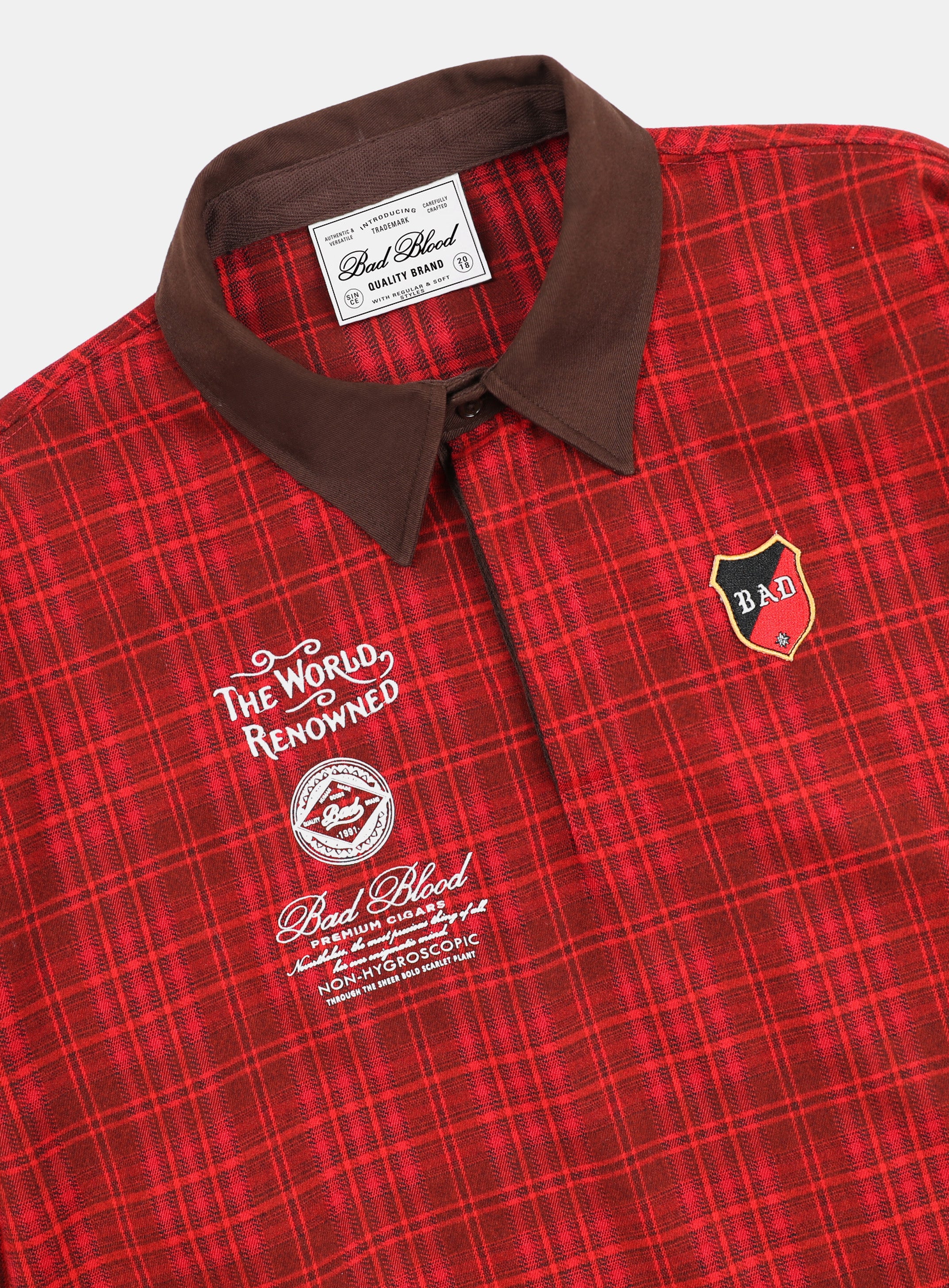 Badblood Classic Check Rugby Shirt - Red