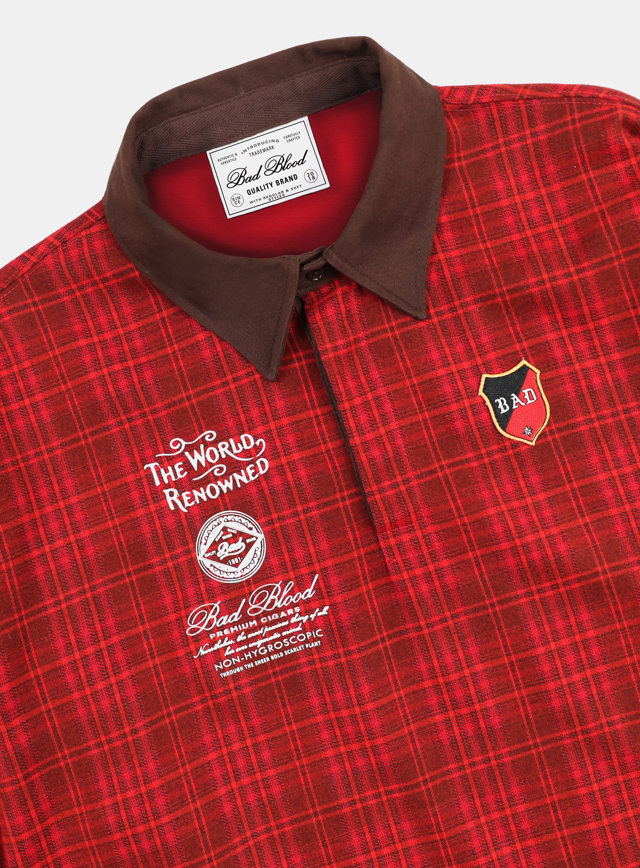 Badblood Classic Check Rugby Shirt - Red