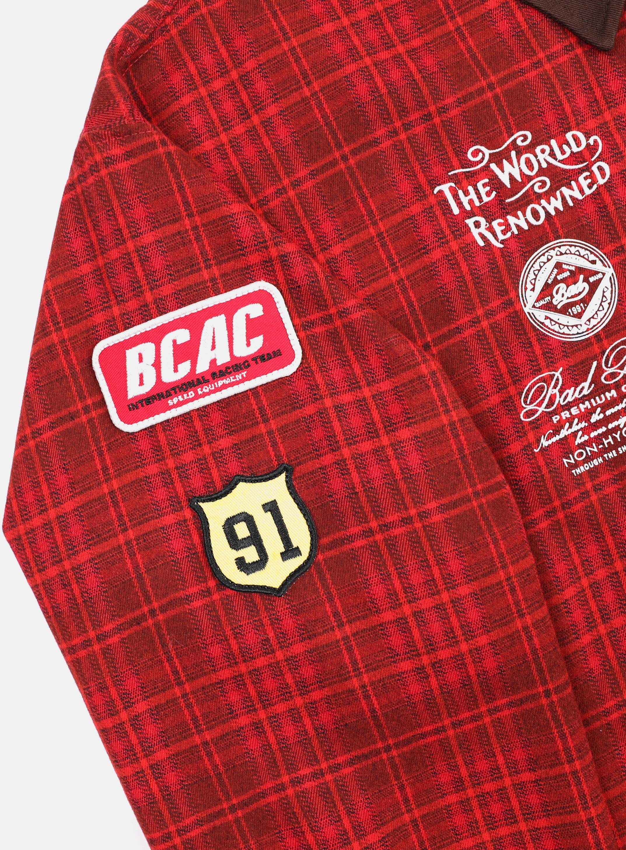 Badblood Classic Check Rugby Shirt - Red