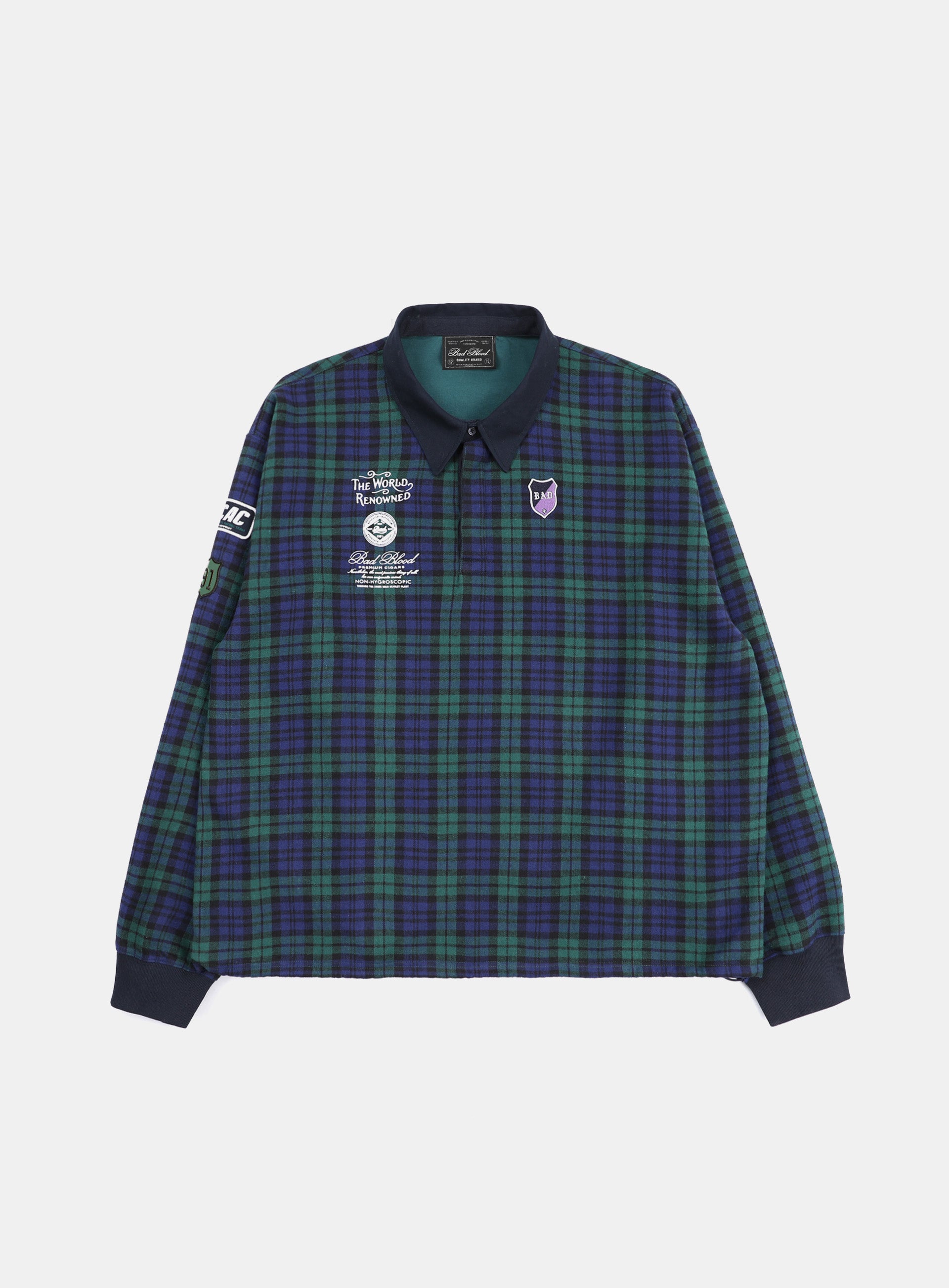 Badblood Classic Check Rugby Shirt - Green