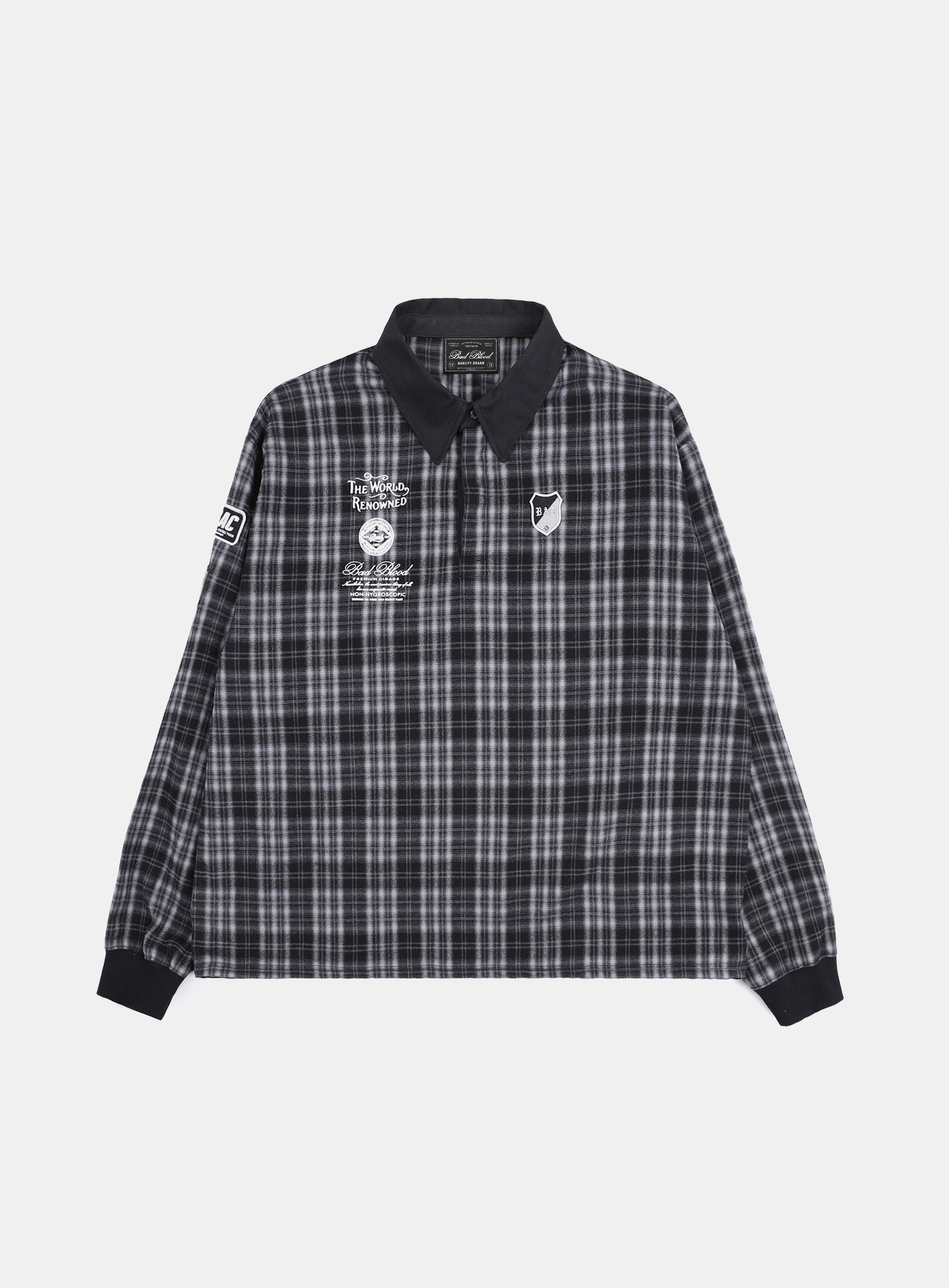 Badblood Classic Check Rugby Shirt - Black