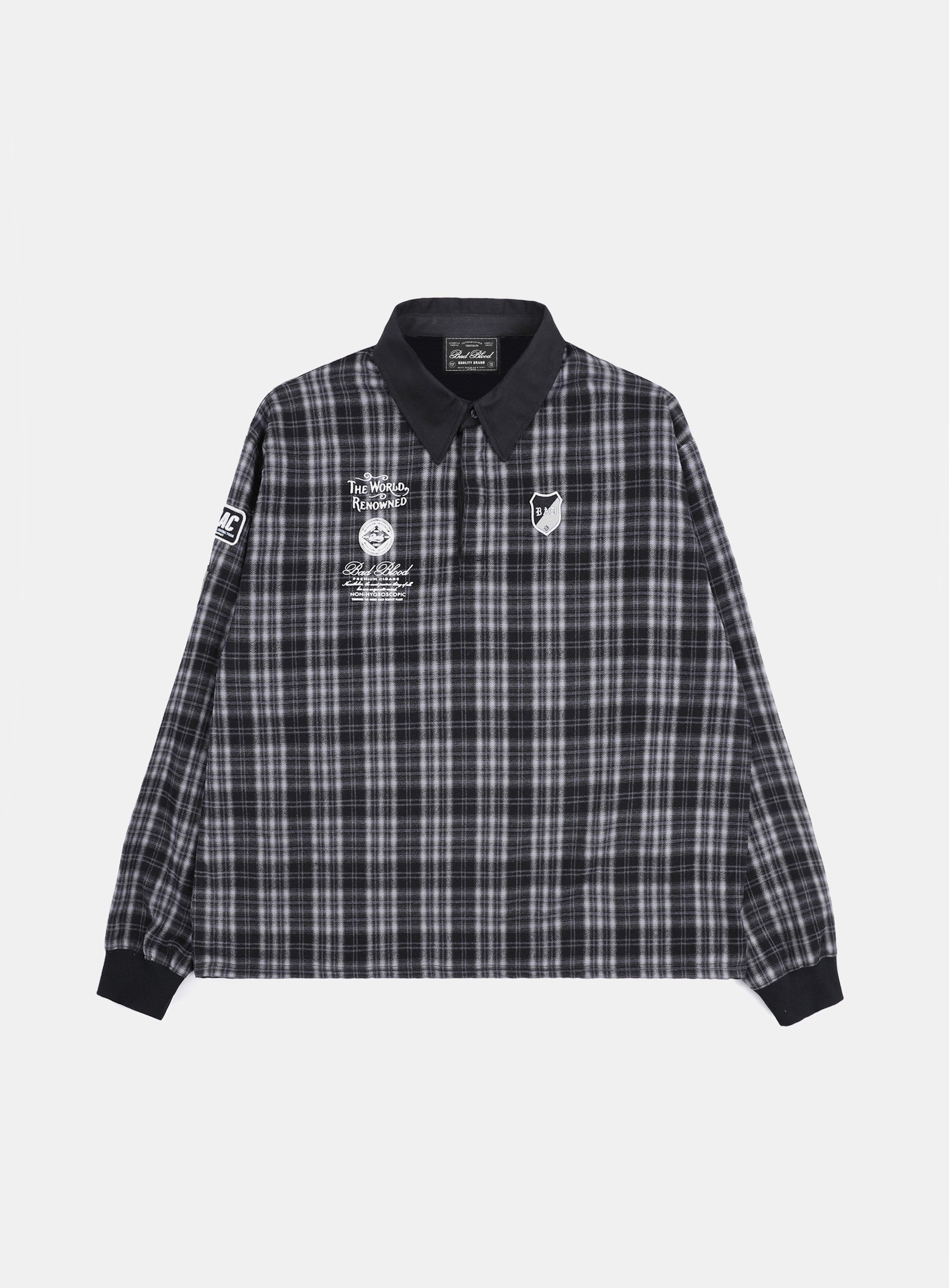 Badblood Classic Check Rugby Shirt - Black