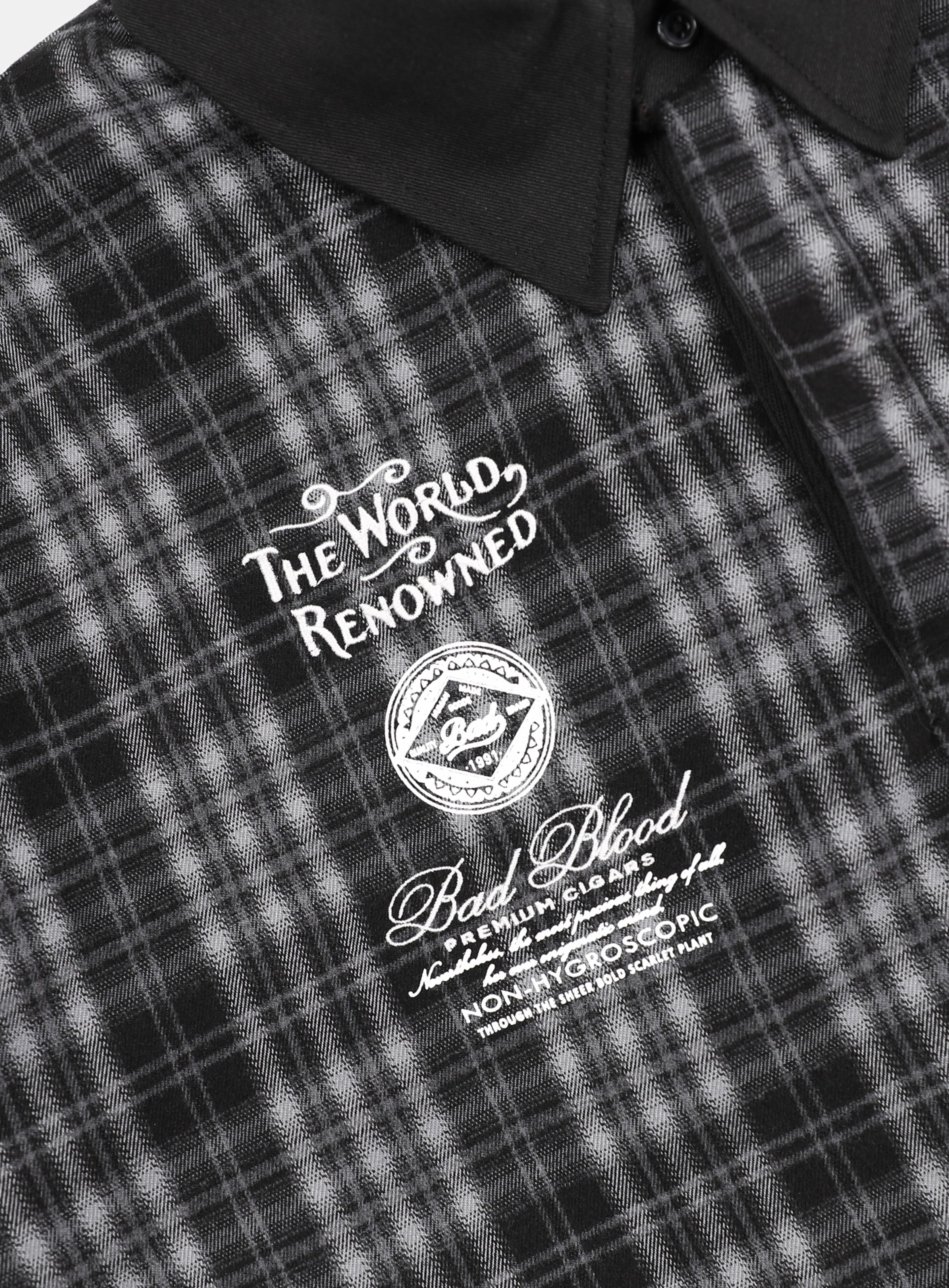 Badblood Classic Check Rugby Shirt - Black