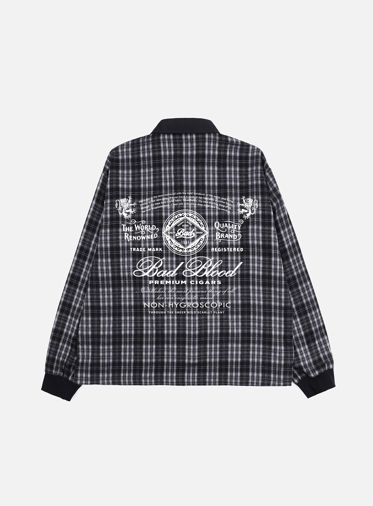 Badblood Classic Check Rugby Shirt - Black