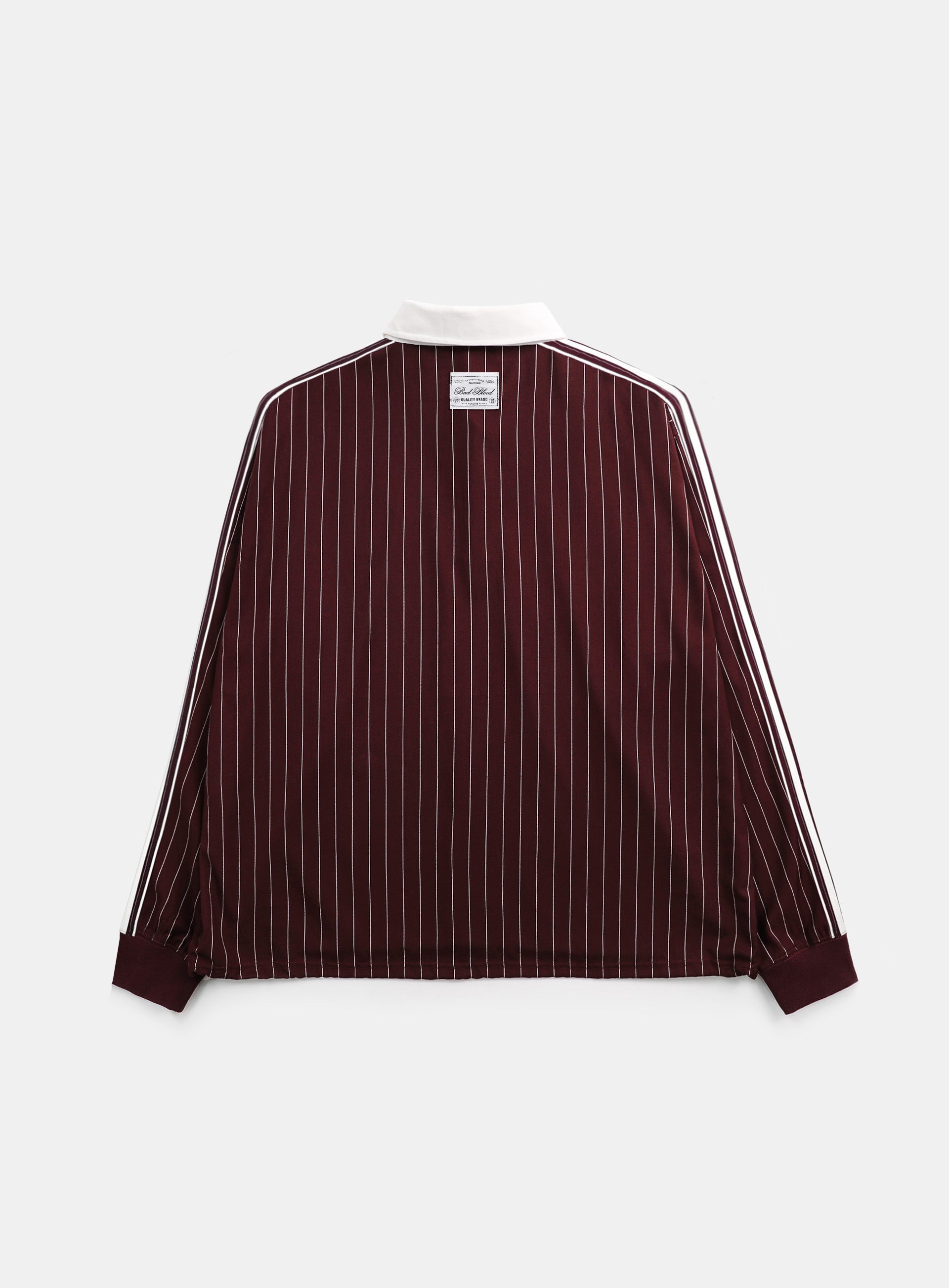 Badblood Classic Logo Stripe Rugby Shirt - Burgundy