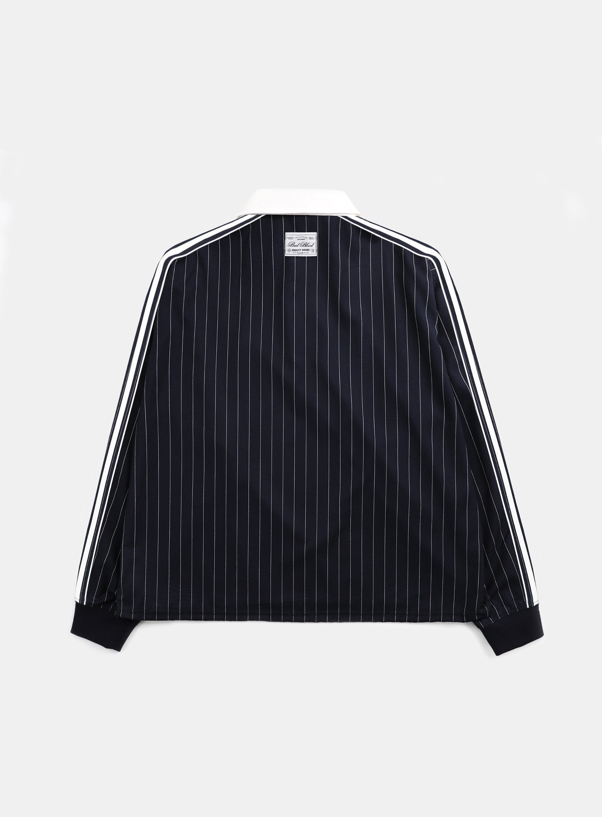 Badblood Classic Logo Stripe Rugby Shirt - Navy