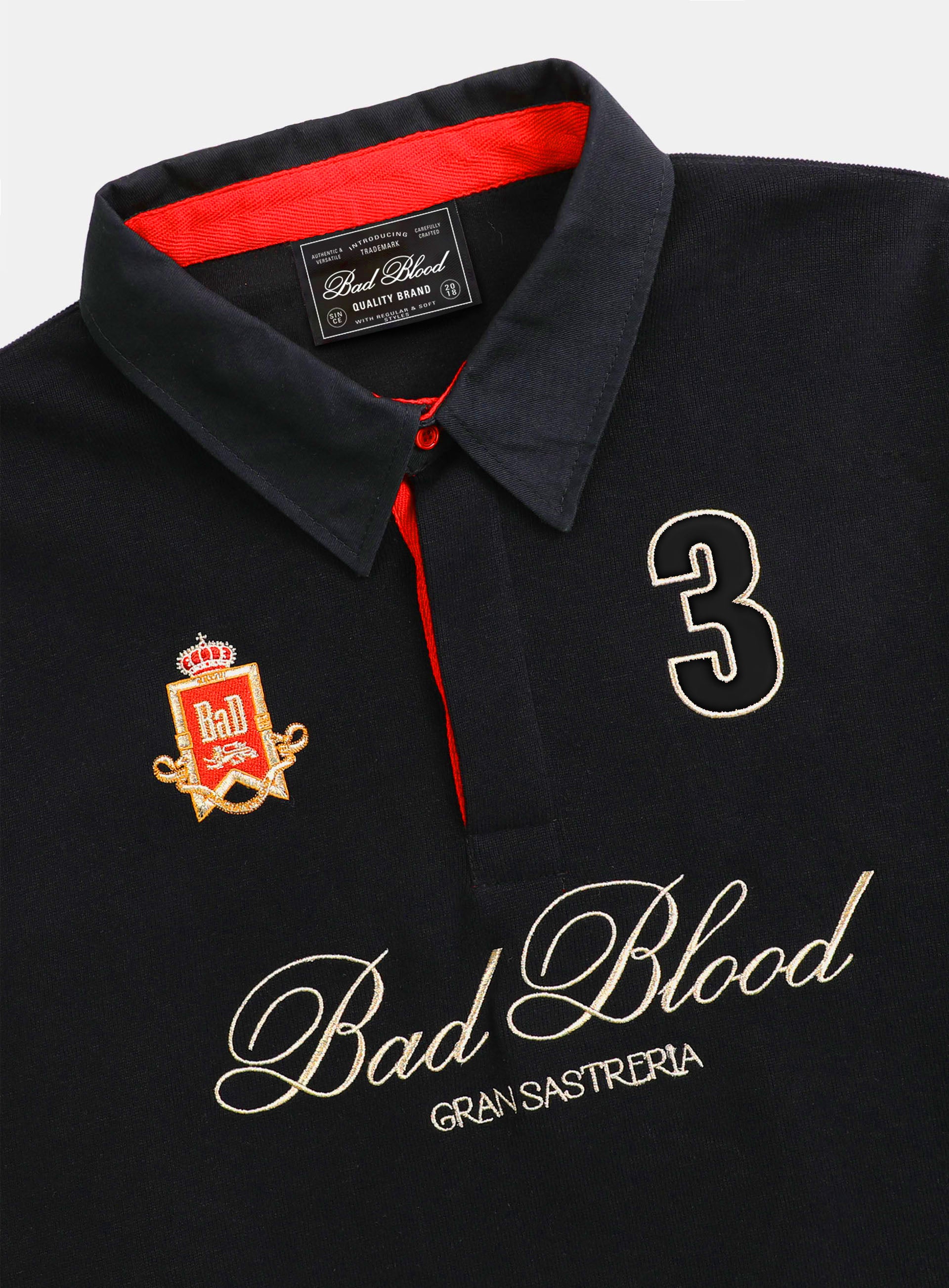 Badblood Royal Classic Rugby Shirt - Black