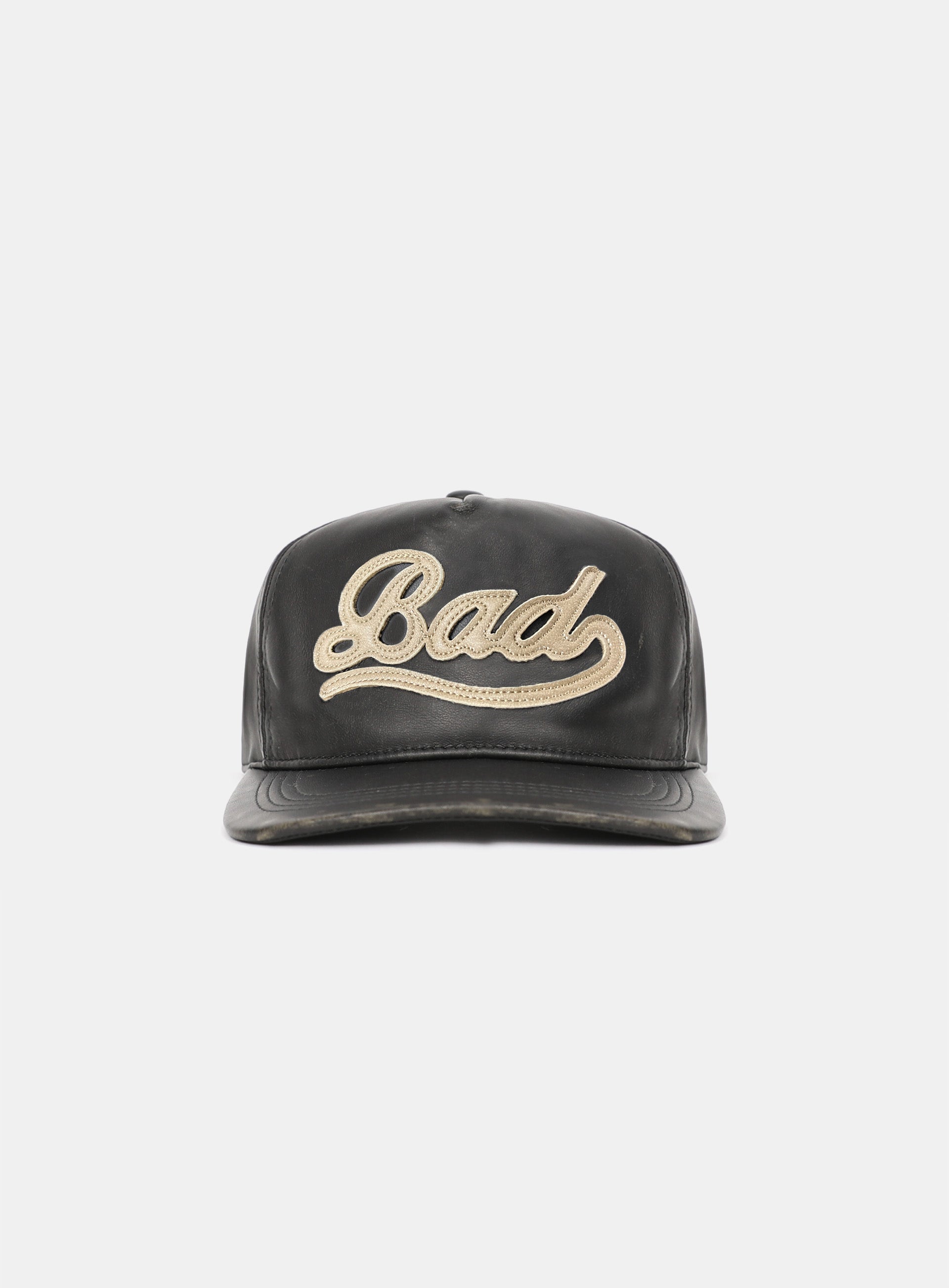 Badblood Washed Leather Ball Cap Black