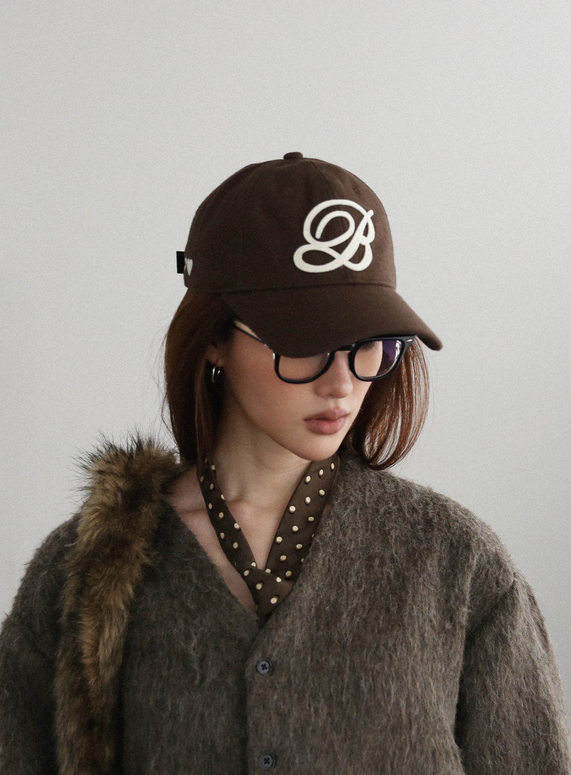 Badblood Classic B Logo Wool Ball Cap Brown