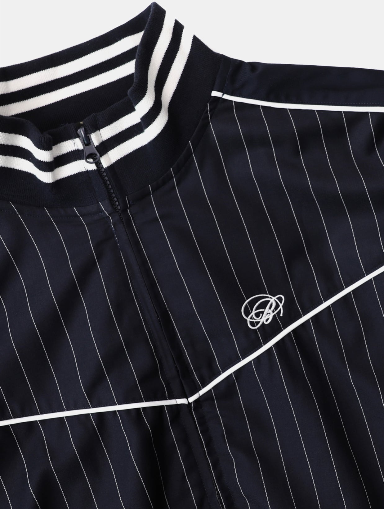Badblood Dark Classic Pinstripe Track Jacket Navy