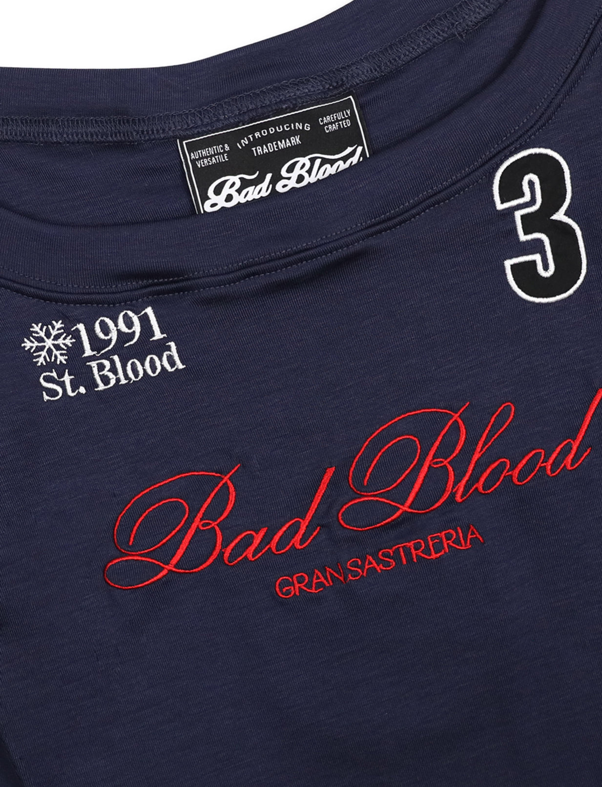 Badblood Saint Blood Off Shoulder Top Navy