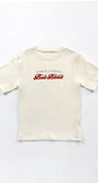 Badblood Script Logo Slim T-Shirt Cream