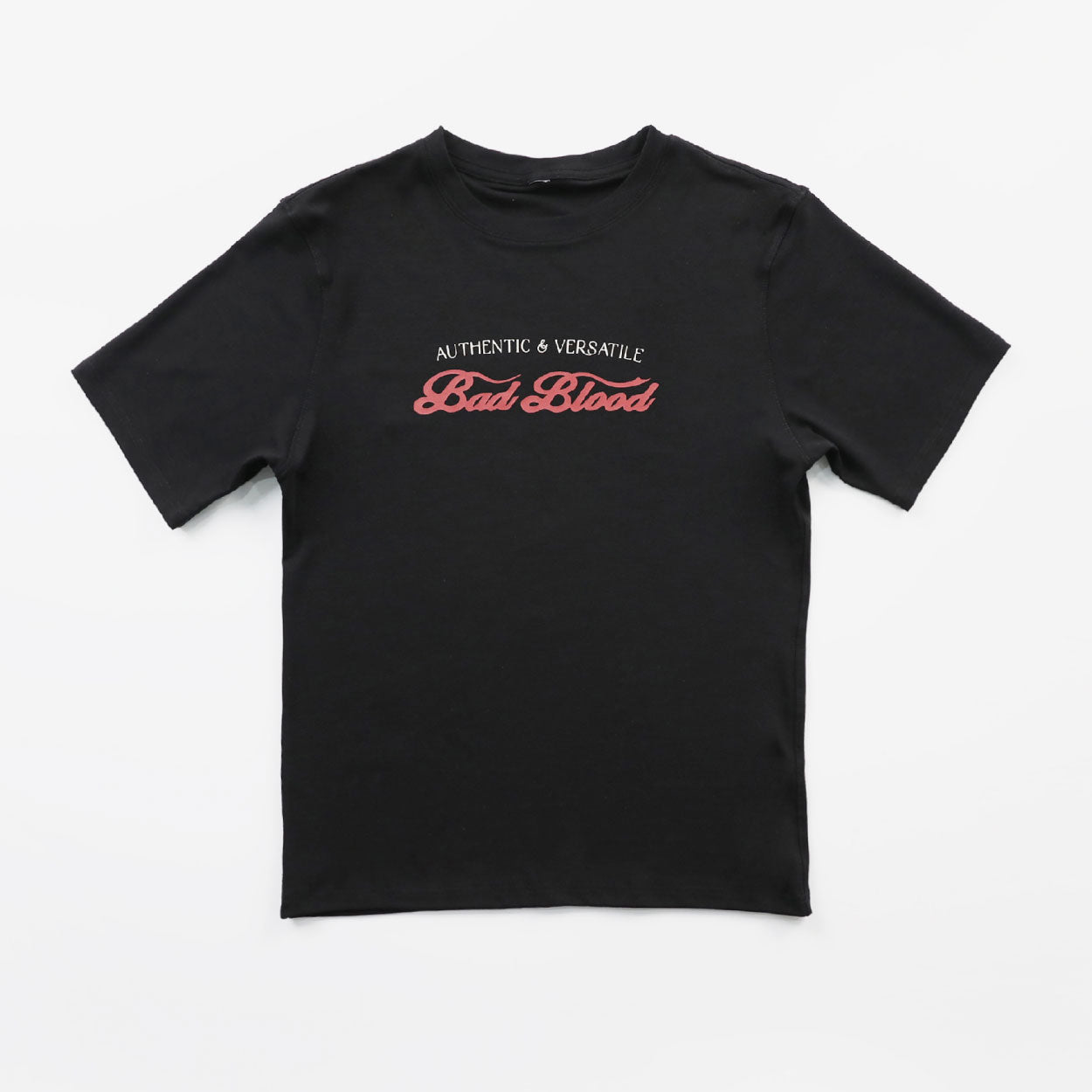 Badblood Script Logo Slim T-Shirt Black