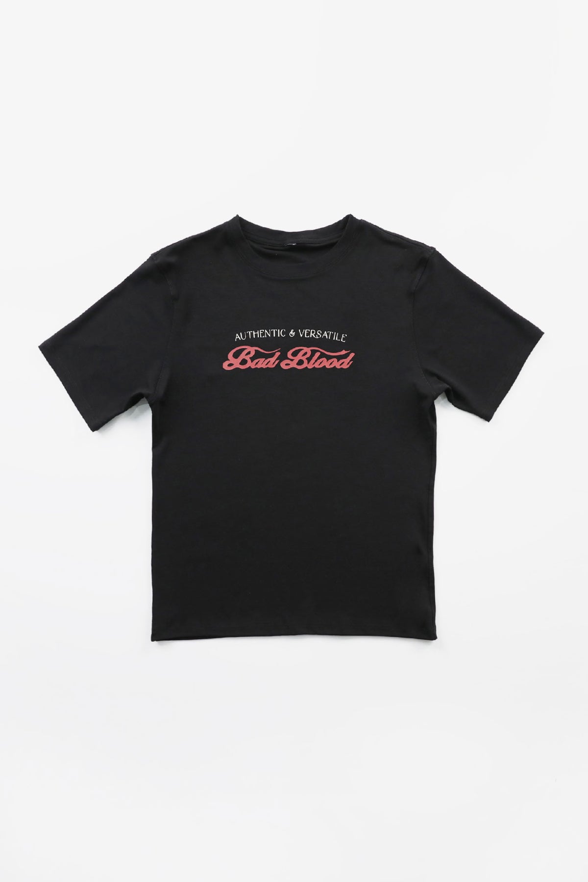 Badblood Script Logo Slim T-Shirt Black