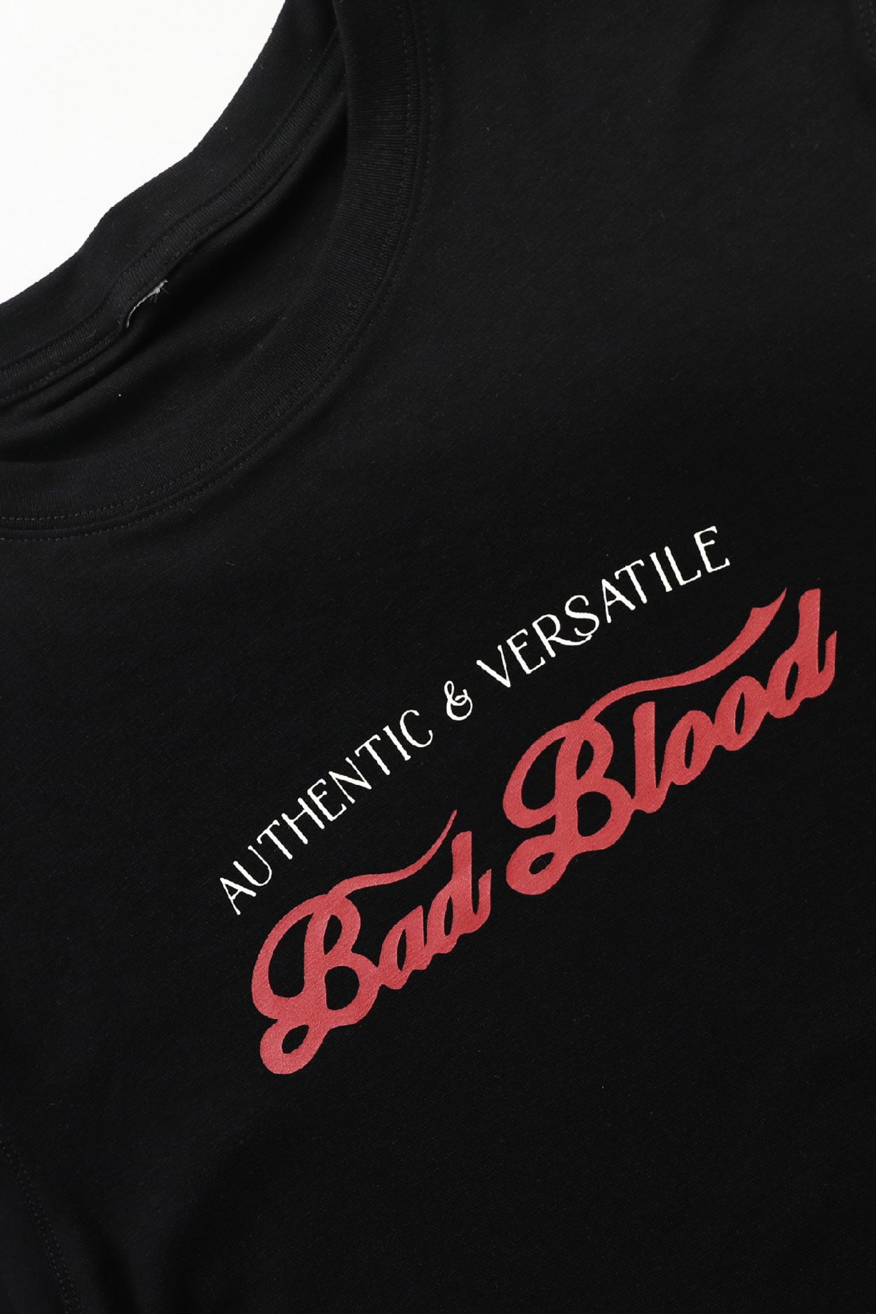 Badblood Script Logo Slim T-Shirt Black