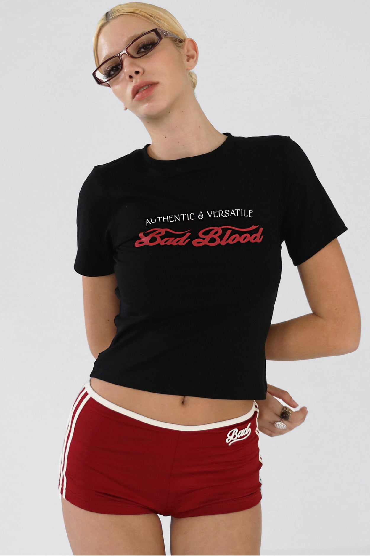 Badblood Script Logo Slim T-Shirt Black