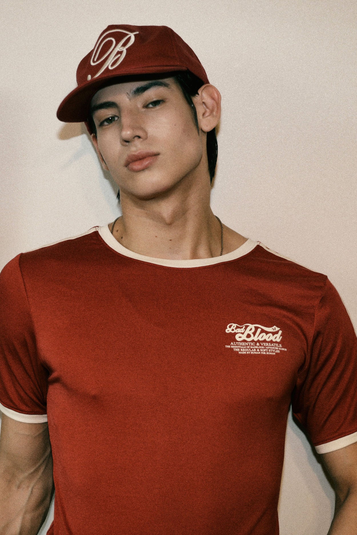 Badblood Vintage Logo Slim T-Shirt Red