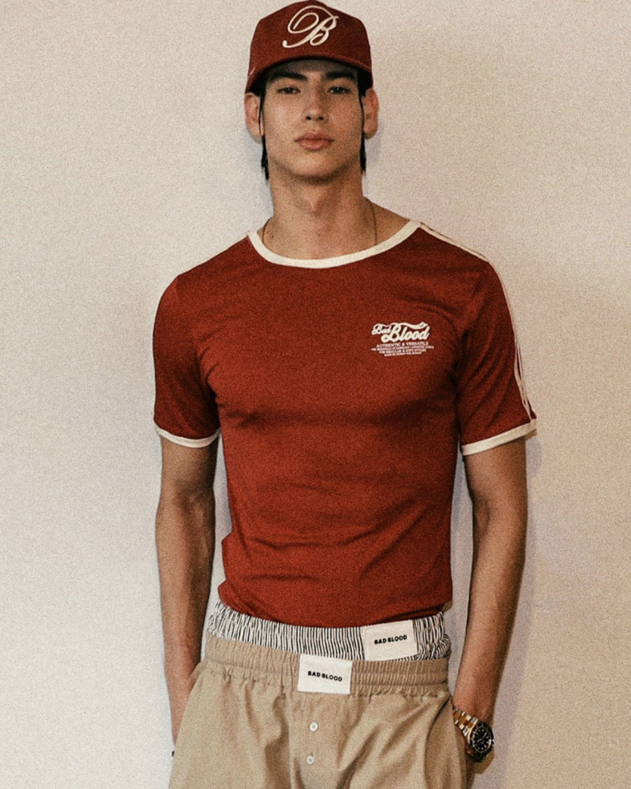Badblood Vintage Logo Slim T-Shirt Red