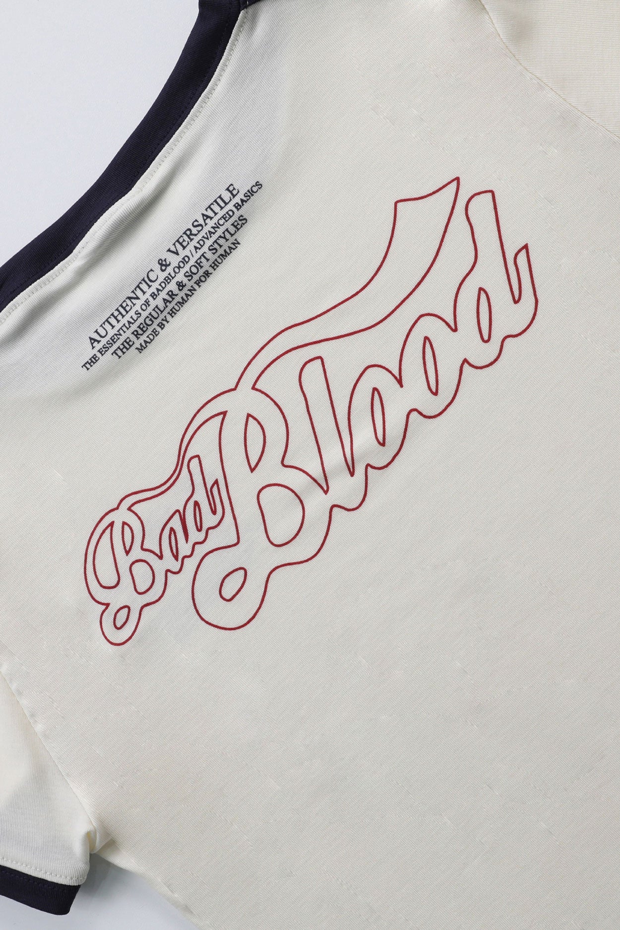 Badblood Vintage Logo Slim T-Shirt Cream