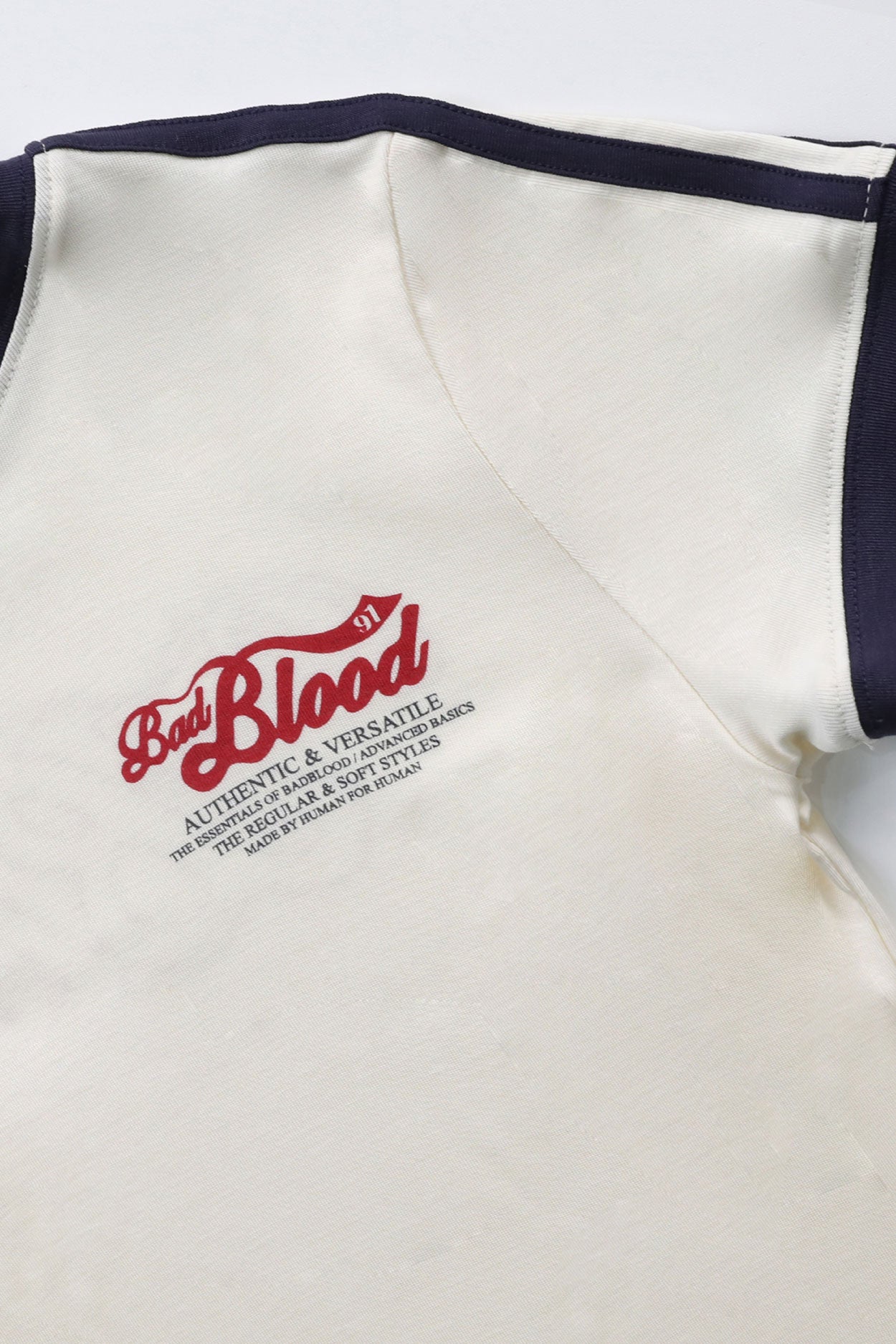 Badblood Vintage Logo Slim T-Shirt Cream