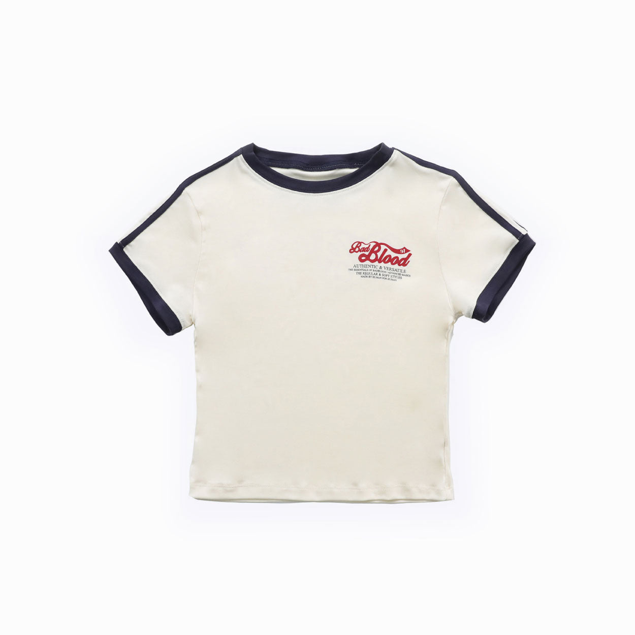 Badblood Vintage Logo Slim T-Shirt Cream