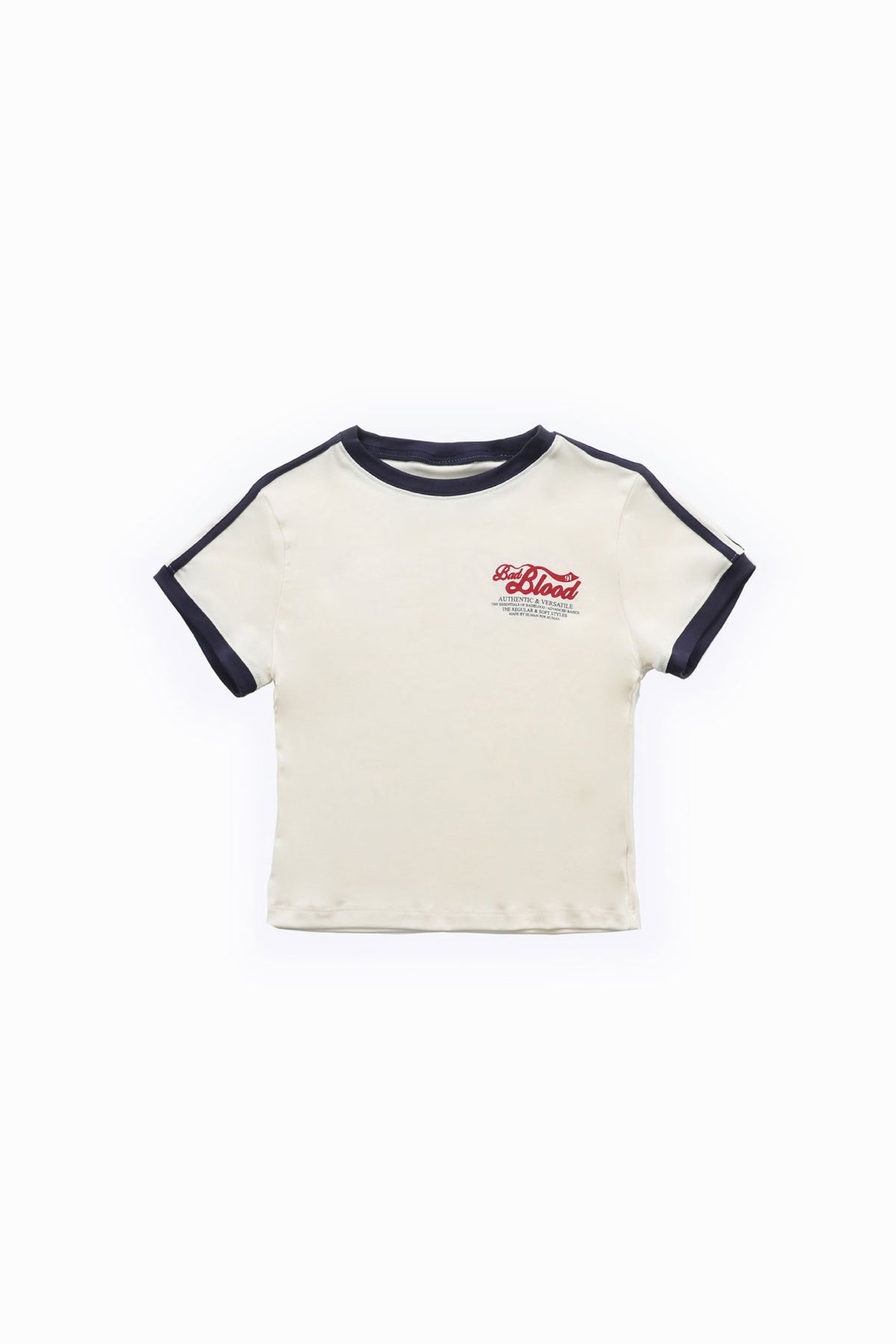 Badblood Vintage Logo Slim T-Shirt Cream