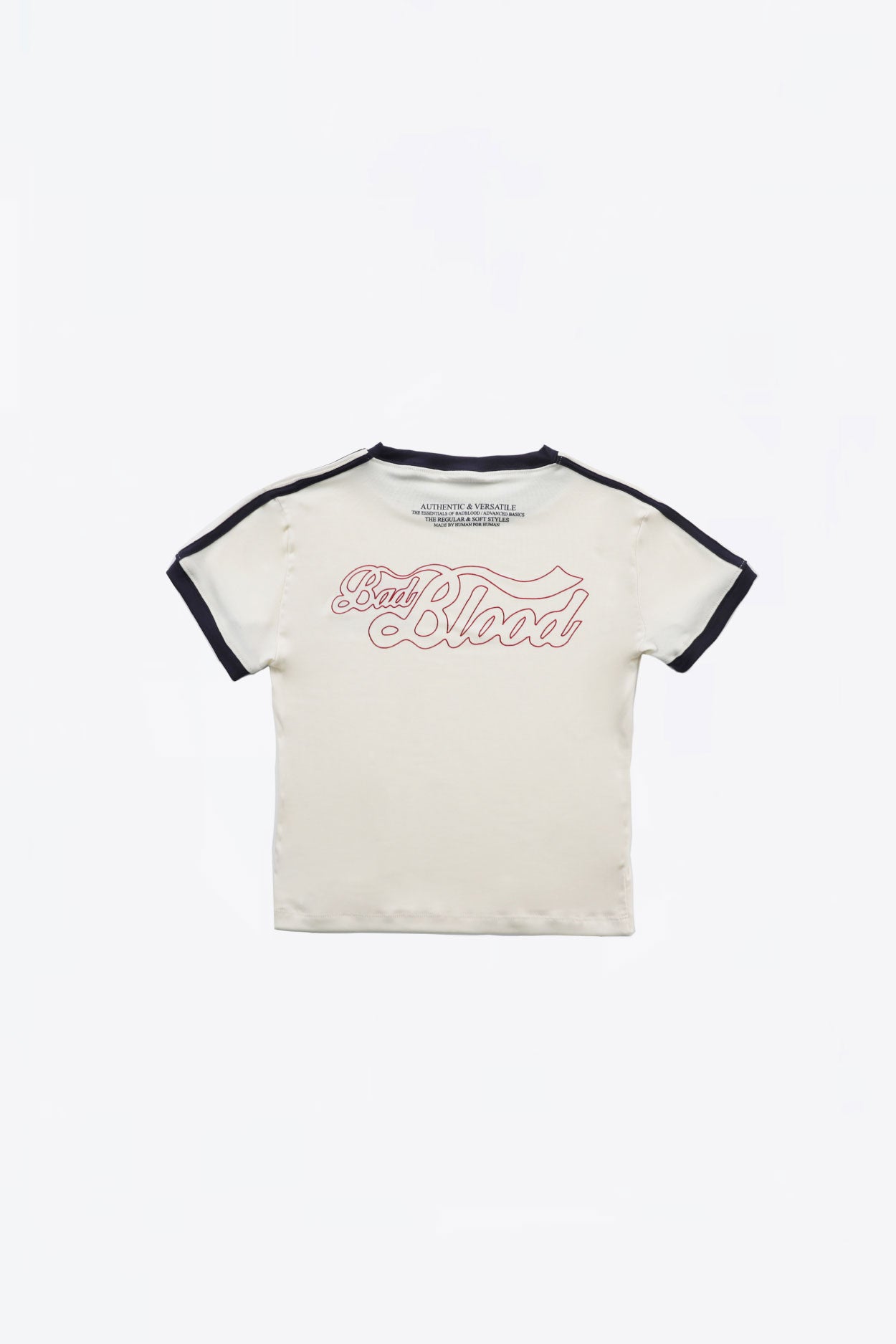 Badblood Vintage Logo Slim T-Shirt Cream