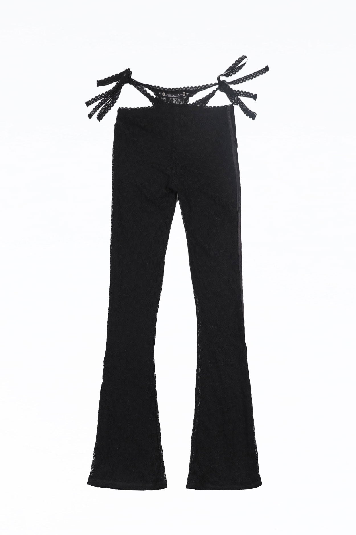 Badblood Selena Lace String Brush Cut Pants Black