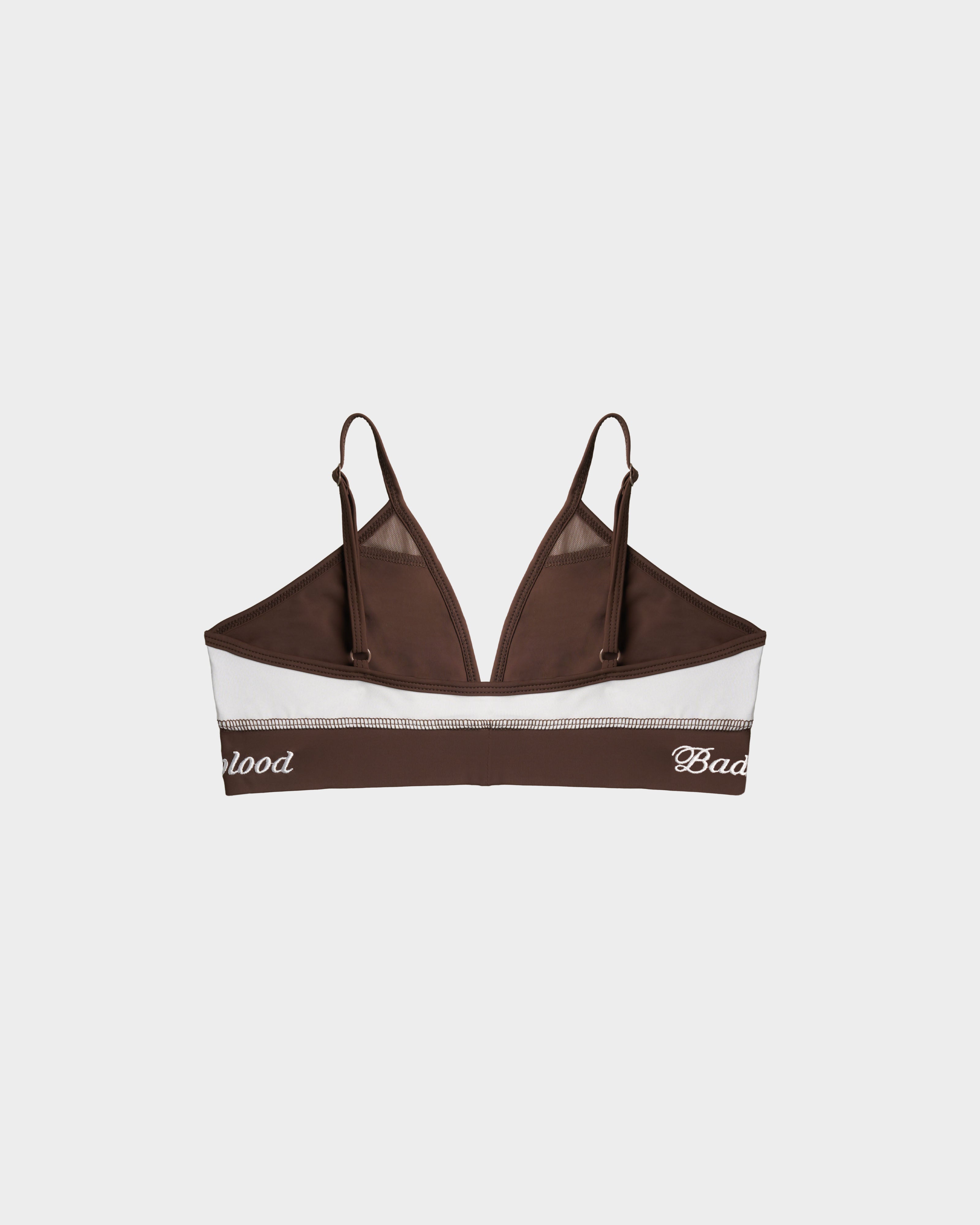 Badblood Hong Kong Limited Edition Signature Logo Aqua Bikini Set Brown/White