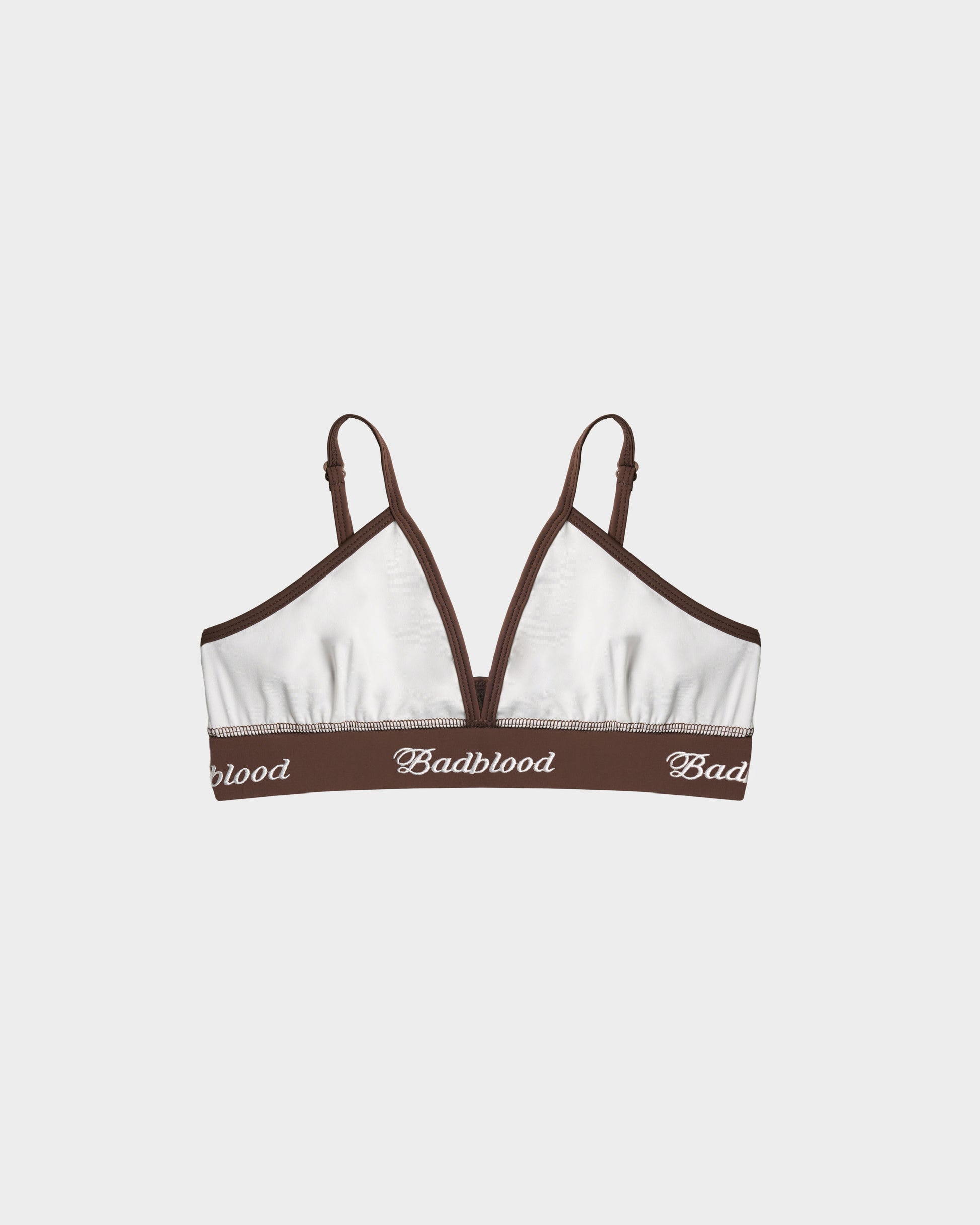 Badblood Hong Kong Limited Edition Signature Logo Aqua Bikini Set Brown/White