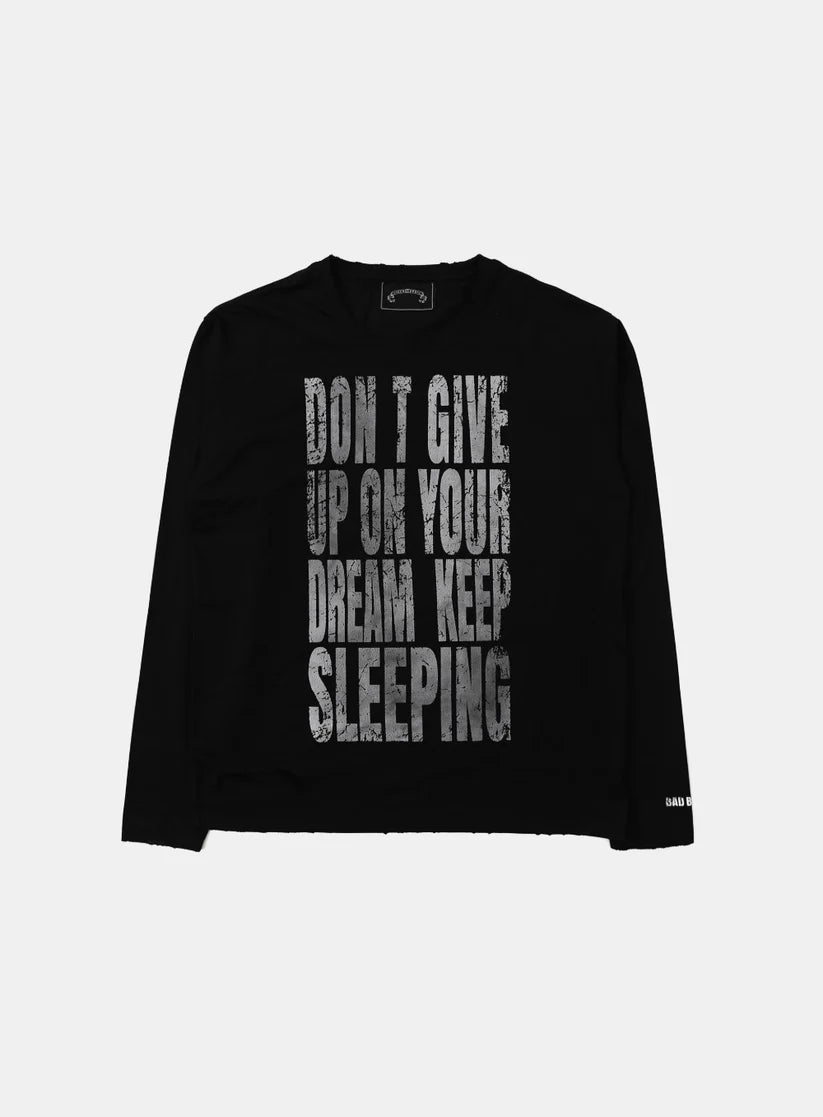 Badblood KEEP SLEEPING Long Sleeve - Dusty Black