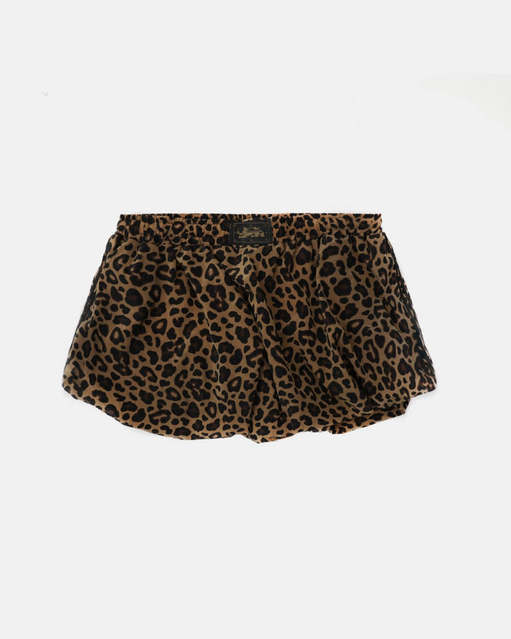 Badblood Mystic Billy Nylon Balloon Mini Skirt - Brown Leopard