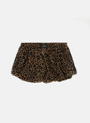 Badblood Mystic Billy Nylon Balloon Mini Skirt - Brown Leopard