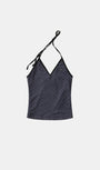 Badblood Splash Dot Halter Tank - Charcoal