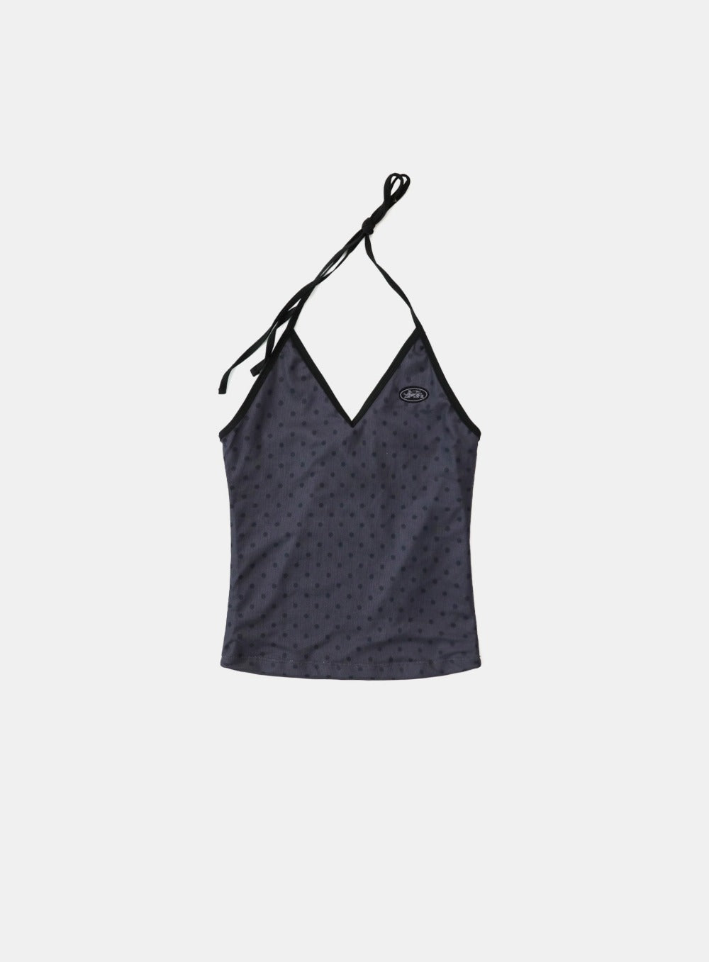 Badblood Splash Dot Halter Tank - Charcoal