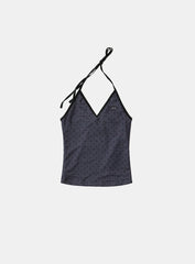Badblood Splash Dot Halter Tank - Charcoal