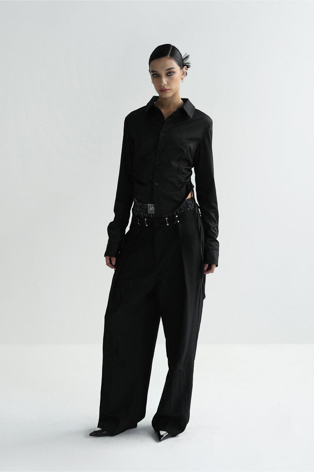 Badblood Shirring Shirt Slim Fit Black