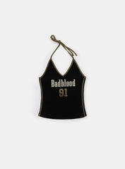 Badblood Vintage Club Halter Tank - Black