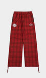 Badblood Classic Check 2 Way Jogger Trousers- Red