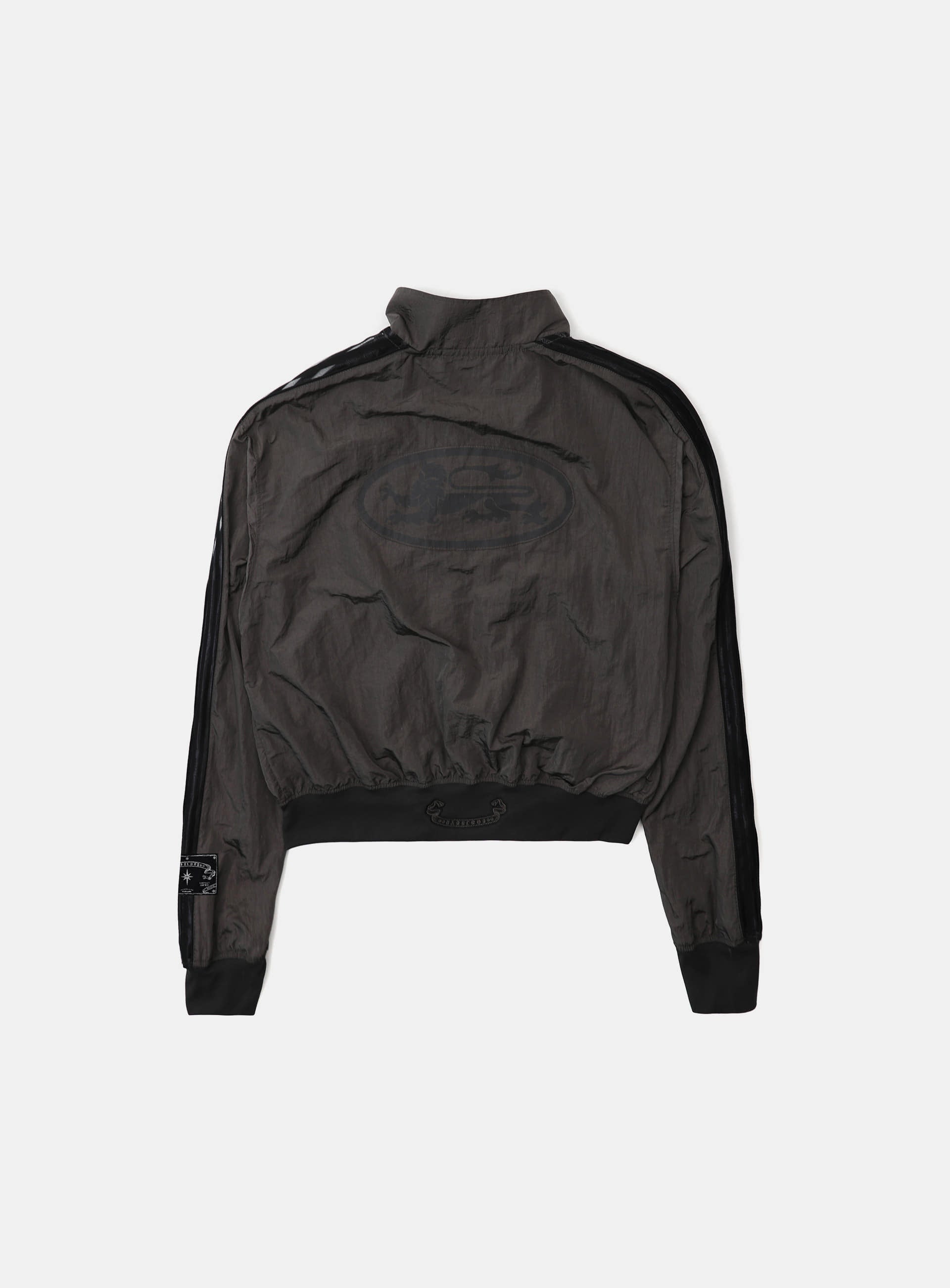 Badblood Dark Billy Nylon Track Jacket Charcoal Brown